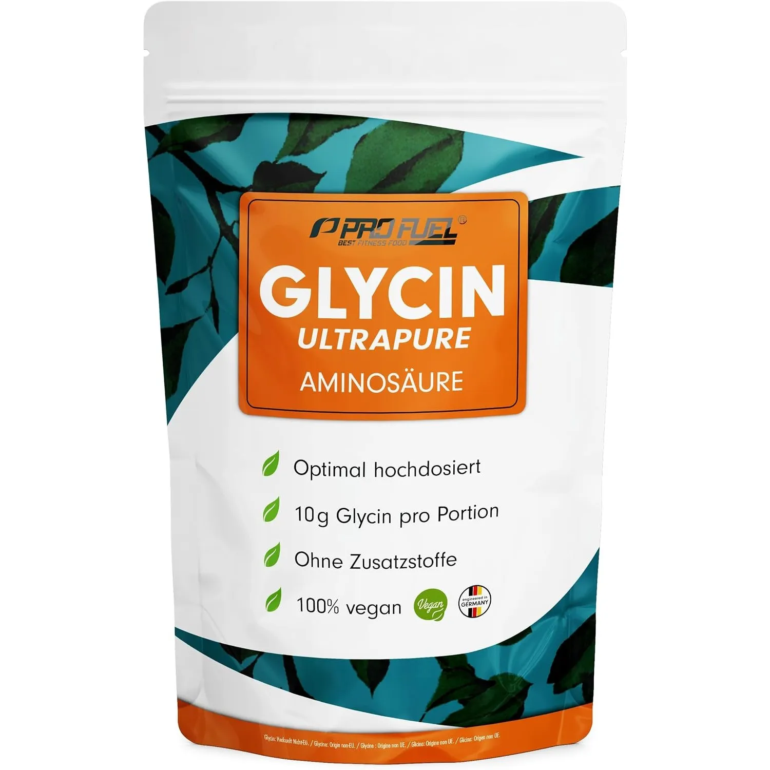 Glycin Pulver 1kg - mit 10 g Glycin pro Tag - Glycin Ultrapure Aminosäure mit über 99,9% Reinheit - ohne Hilfs- und Zus…