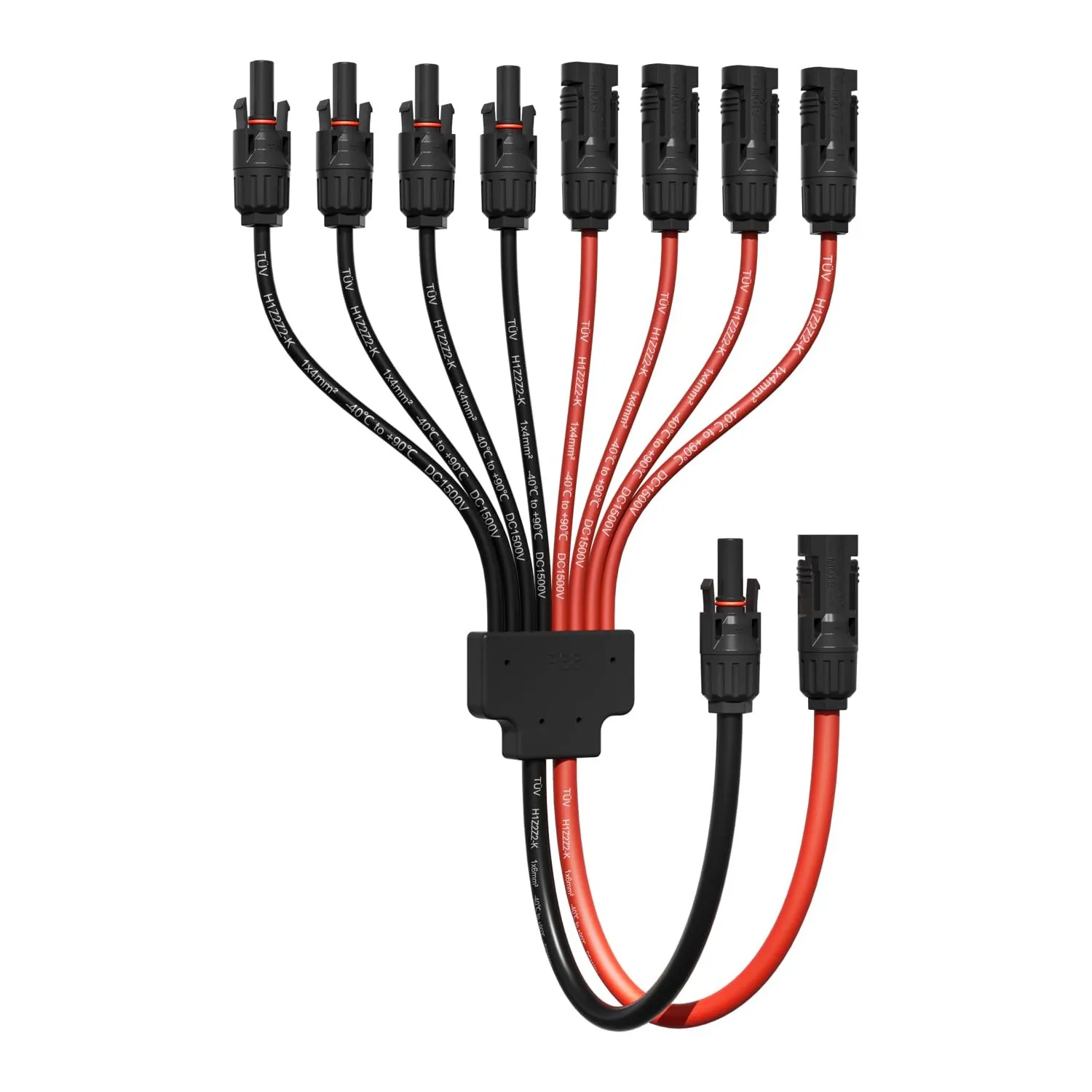 ENERNOVA Solar Y-Verteiler Kabel 4/6mm² mit Selbstverriegelnden Steckern für Solarmodule | Y-Verteiler 1500V, PPO-Isoli…
