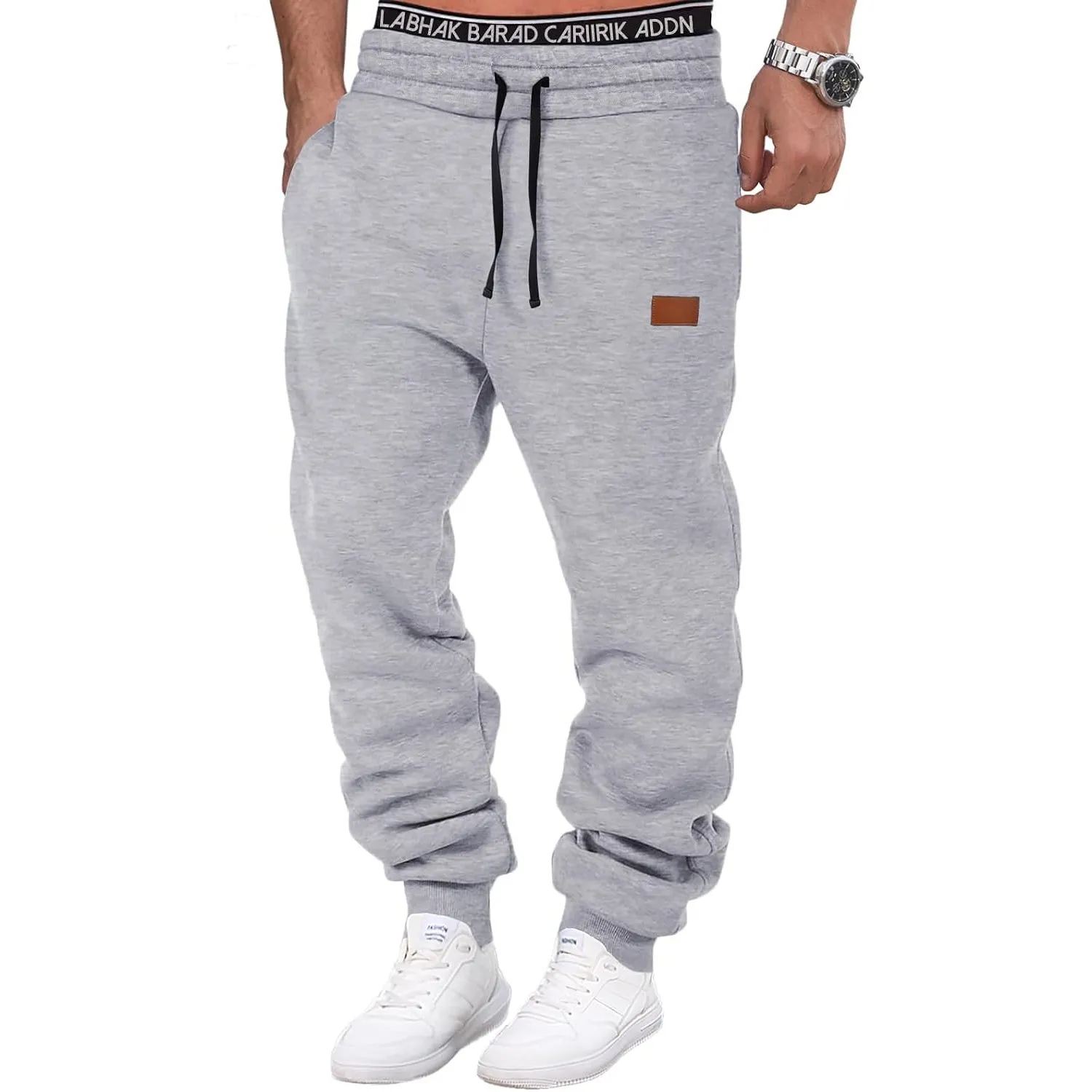 HMIYA Jogginghose Herren Baumwolle Trainingshose Lang Sporthose mit Taschen