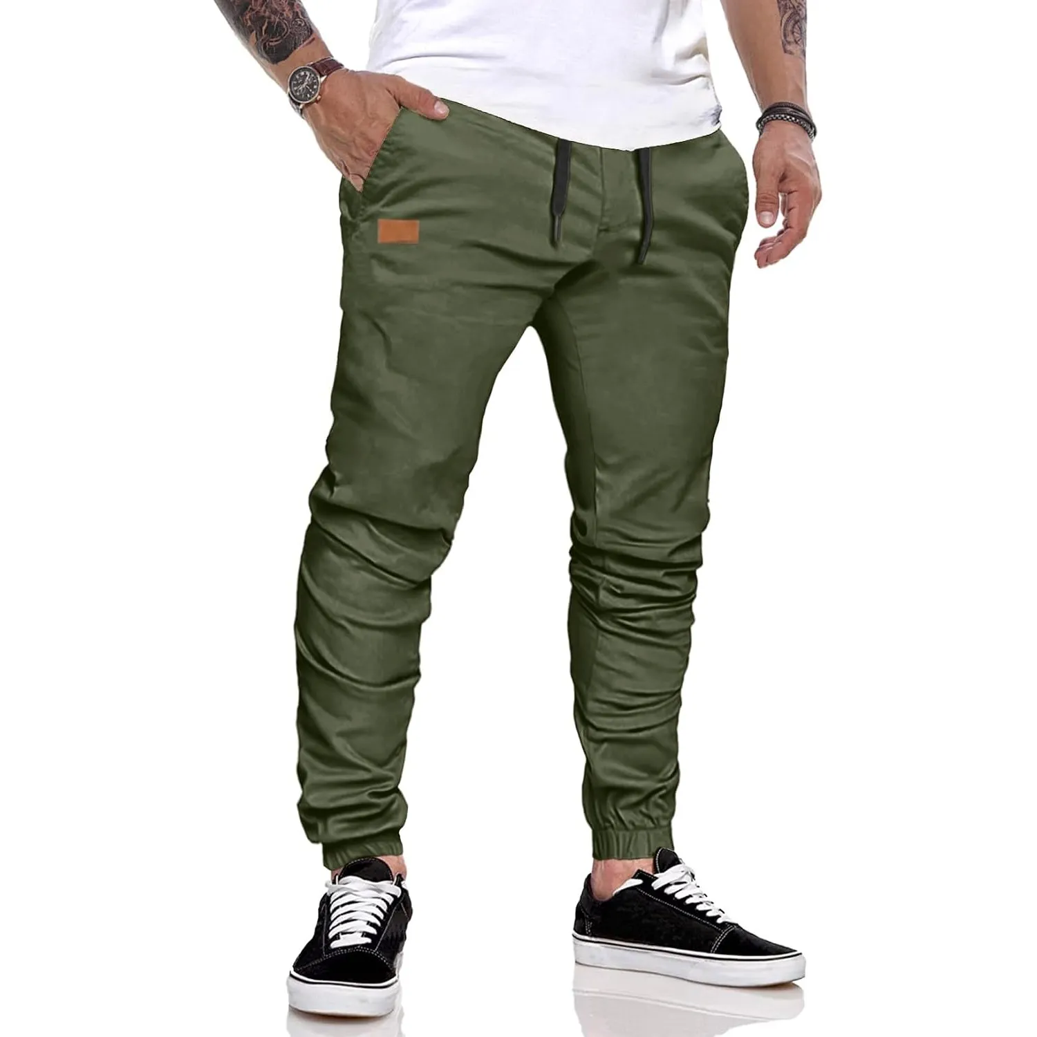 JMIERR Herren Jogginghose Baumwolle Atmungsaktive mit Taschen | Chino,Cargohose,Jogger,Sporthose,Sweatpants,Taille mit …