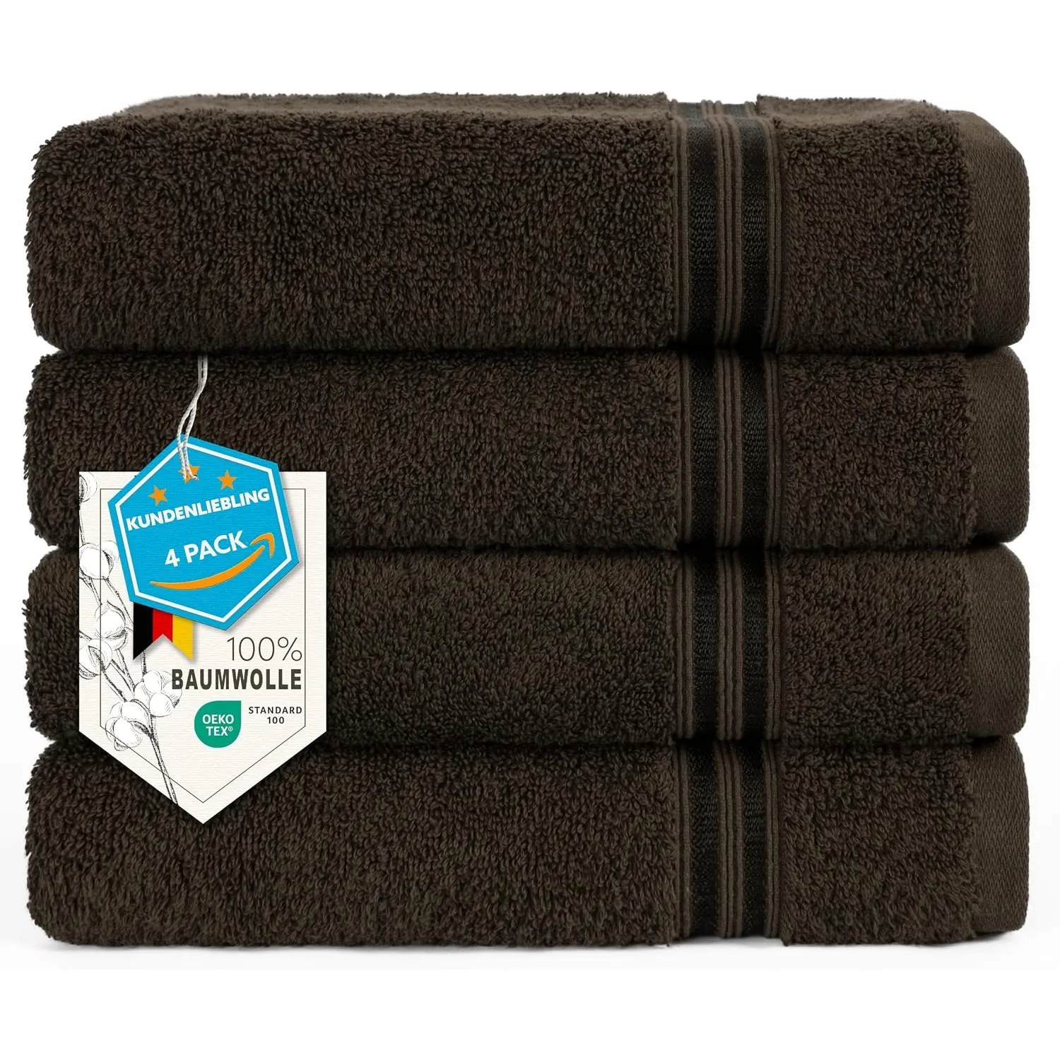 Hammetex Handtücher 4er Set 50x100 cm, 100% Baumwolle Frottee