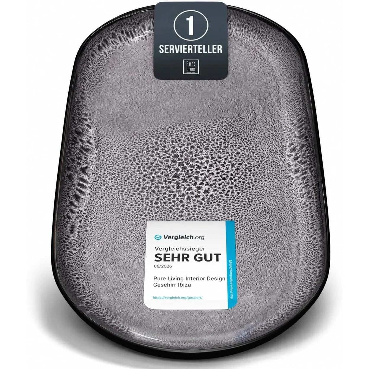 Steingut Servier Teller Groß Ibiza TESTSIEGER, Traumhafte Mediterrane Steingut Servierplatte, Serving Plate Oval, Servi…