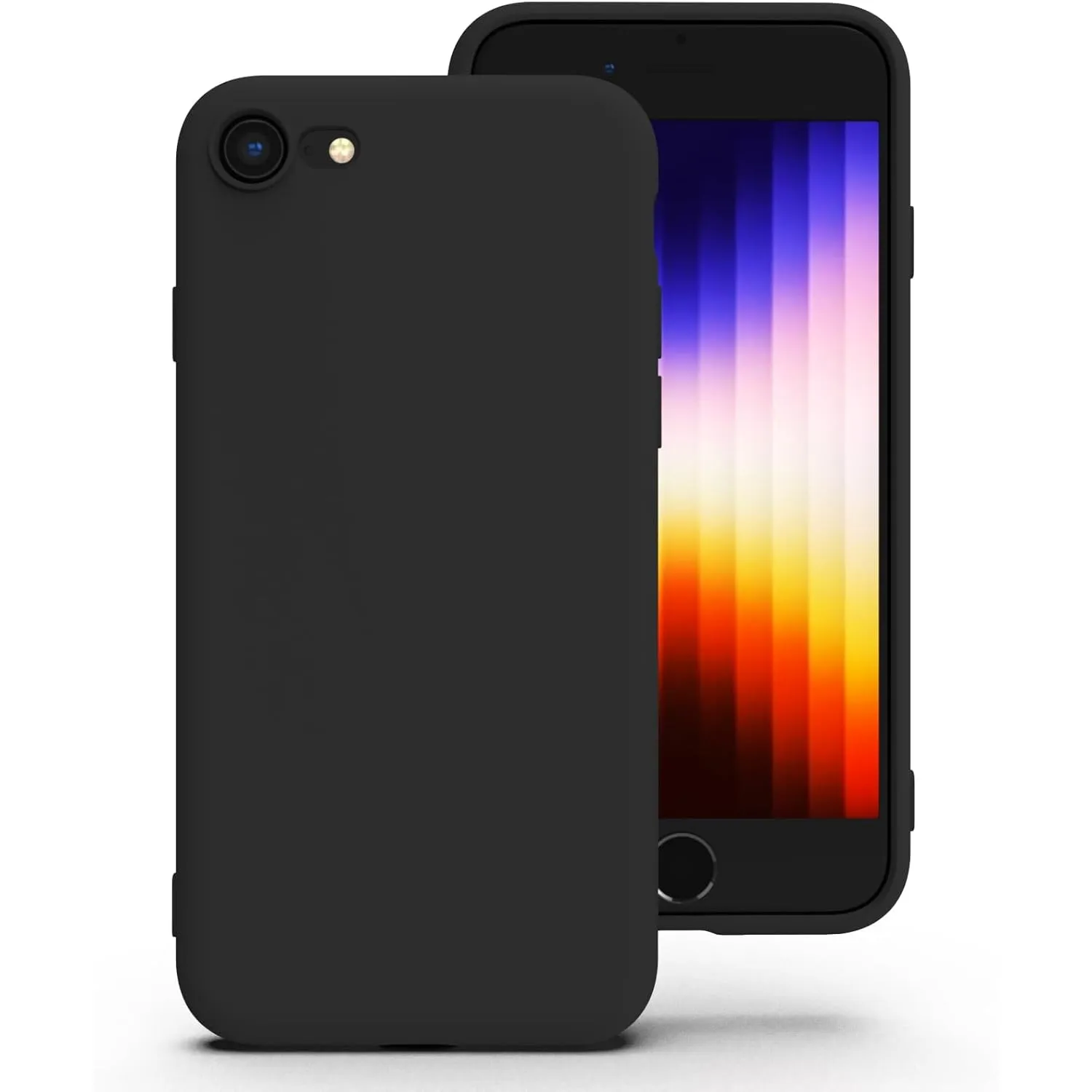 Zuvirelx Silikon Handyhülle für iPhone SE 2nd 3rd 2020/2022, iPhone 8/7 Hülle, Weiches Griff, Dünne, Minimalistisch, St…