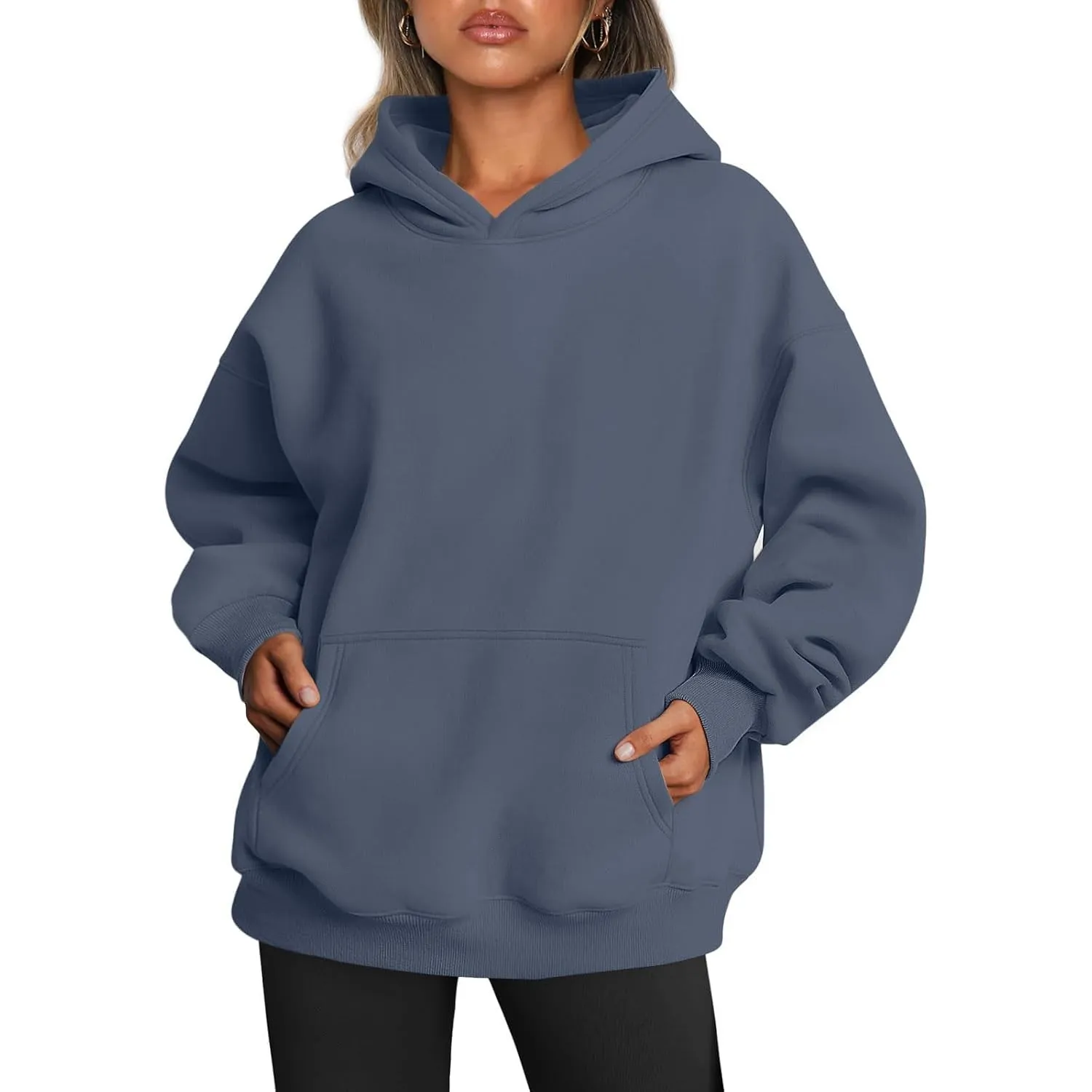 Hoodie Damen Kapuzenpullover Oversize Casual Pullover Sweatshirt Langarm Baumwolle Pulli Herbst Winter Hoody mit Tasche