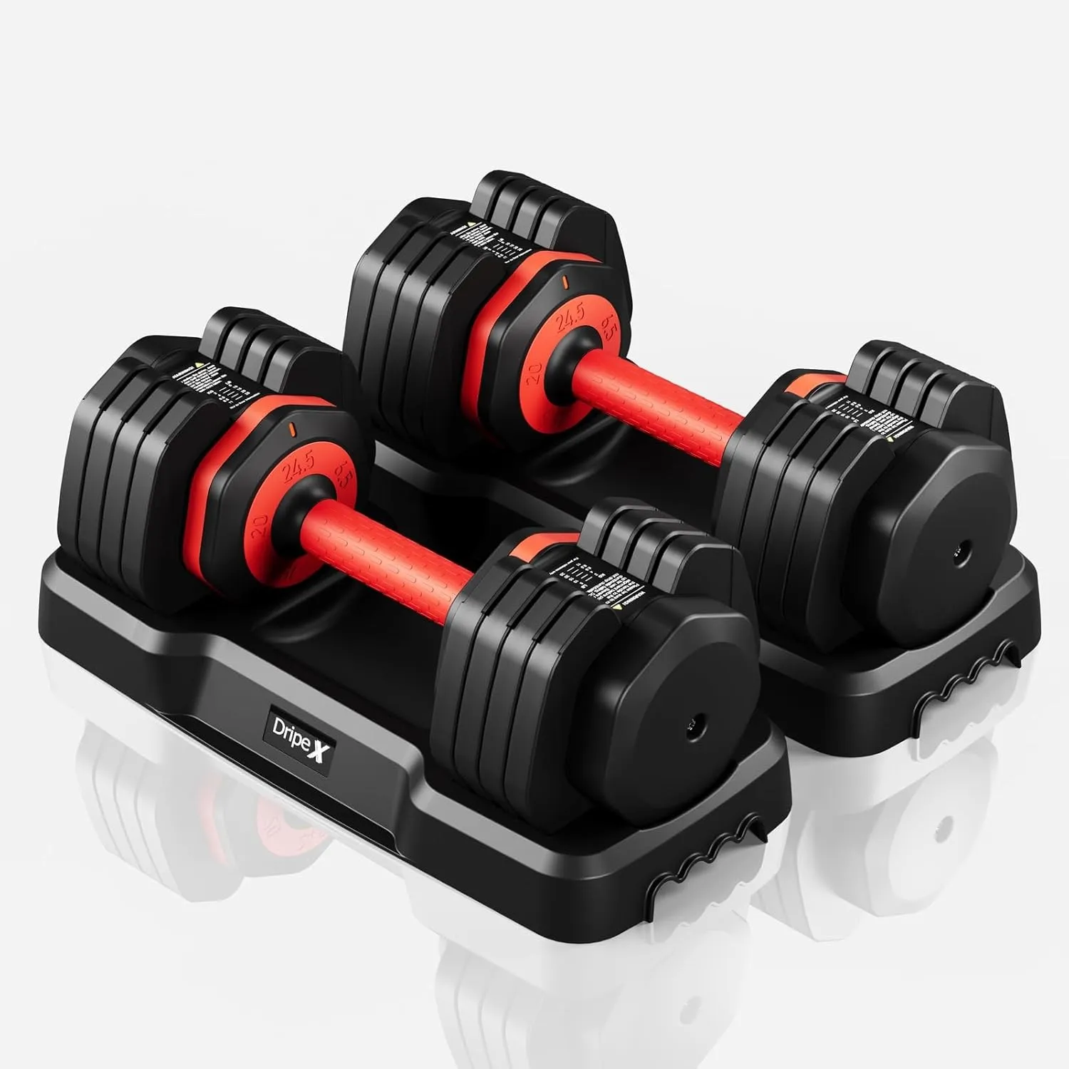 Dripex Hanteln Set, 11kg/24,5kg/41kg Verstellbar Kurzhanteln aus Stahl mit Anti-Rutsch Griff 2-41kg mit 10 Gewichtsstuf…