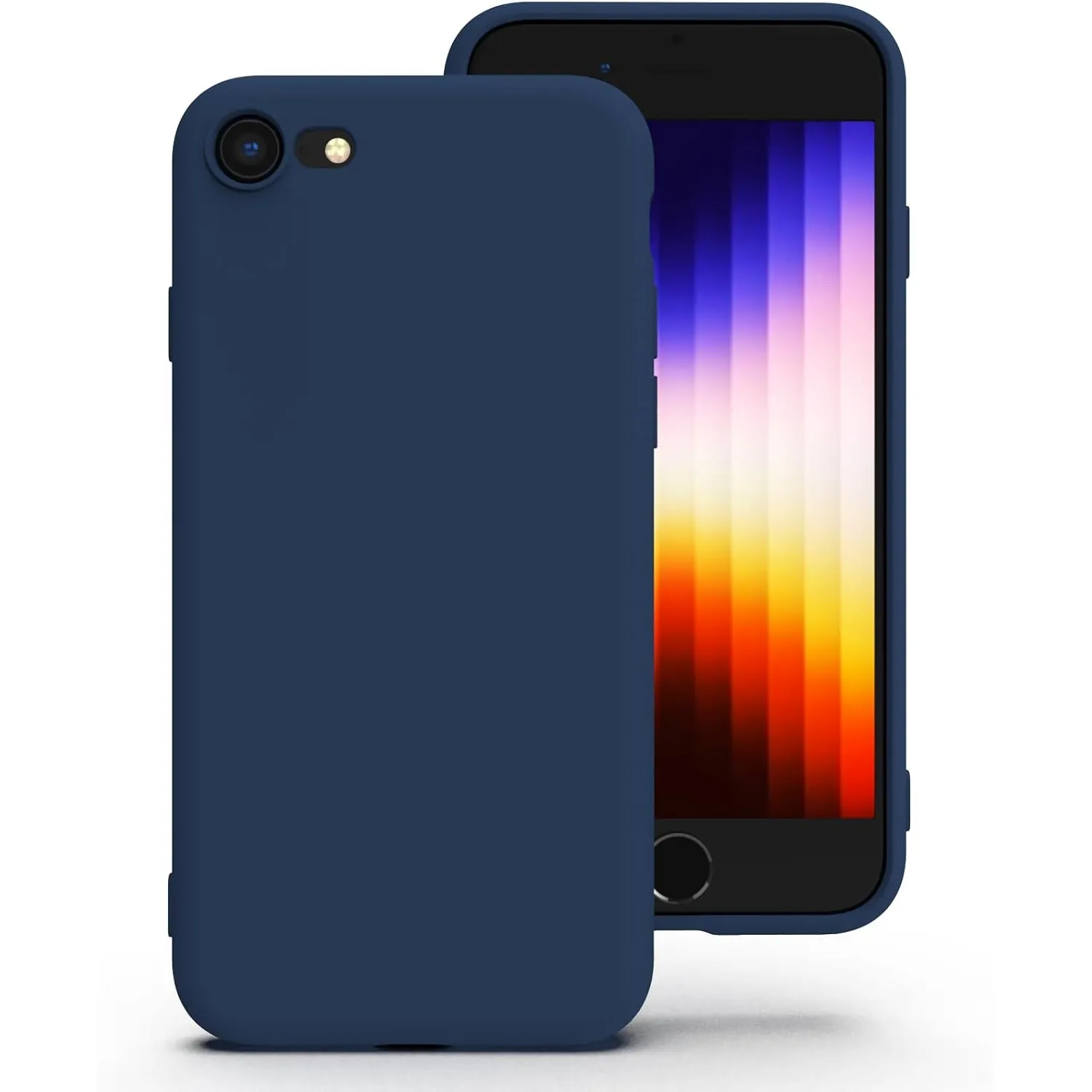 Zuvirelx Silikon Handyhülle für iPhone SE 2nd 3rd 2020/2022, iPhone 8/7 Hülle, Weiches Griff, Dünne, Minimalistisch, St…