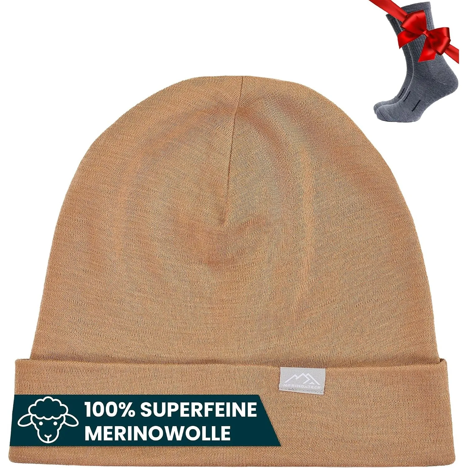 Merino.tech 100% Merino Mütze - Unisex Beanie Outdoor für Herren und Damen