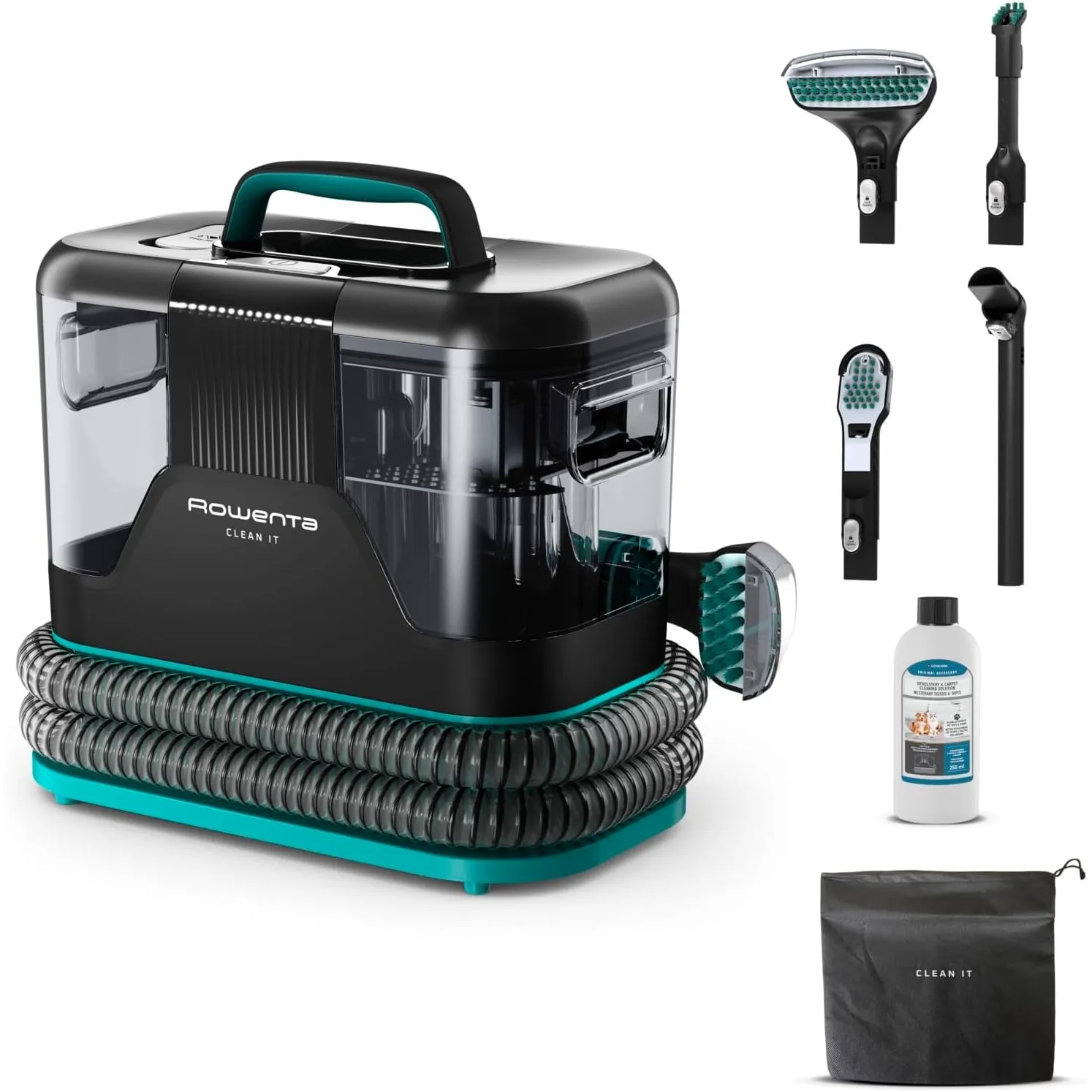 Rowenta Clean It Fleckenreiniger, tragbarer Teppichreiniger, schnelle und einfache Reinigung, abnehmbarer 2.3-Liter-Tan…