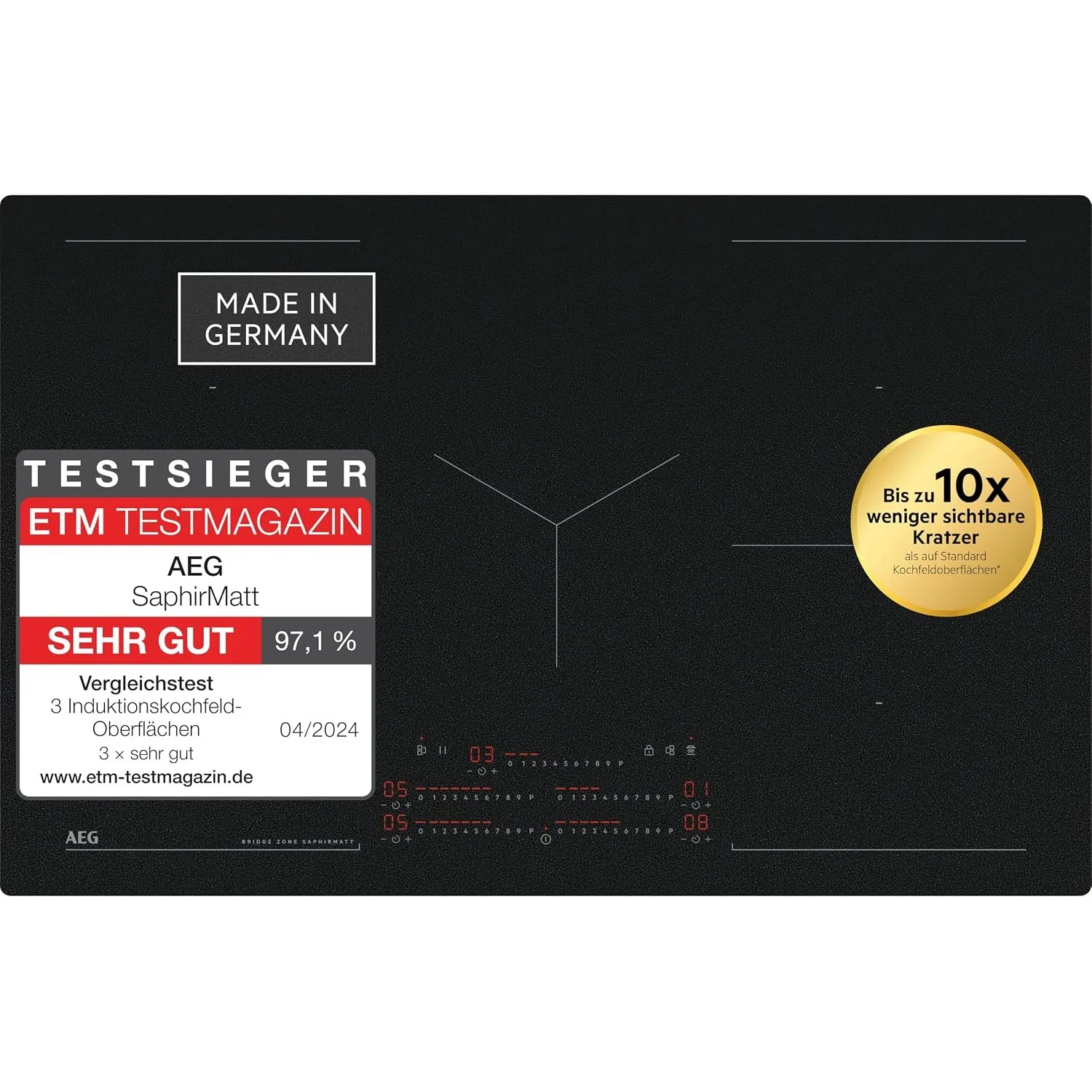 AEG Induktionskochfeld 80 cm SaphirMatt Testsieger ETM TK85IM0FSZ