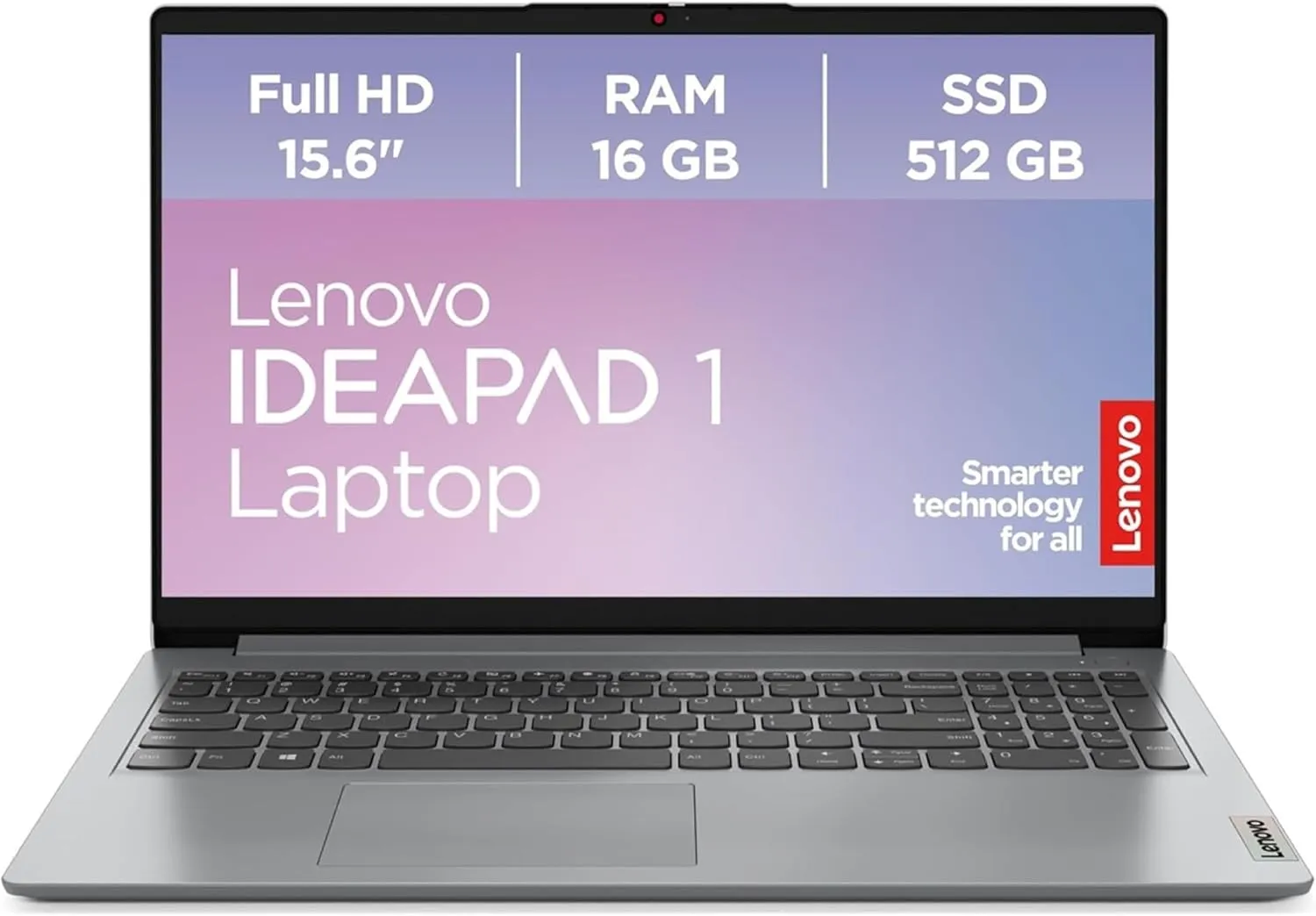 Lenovo IdeaPad 1 Laptop, 15.6 Inch Full HD Display, AMD Ryzen 5 7520U, AMD Radeon Graphics, 16GB RAM, 512GB SSD, Win11,…