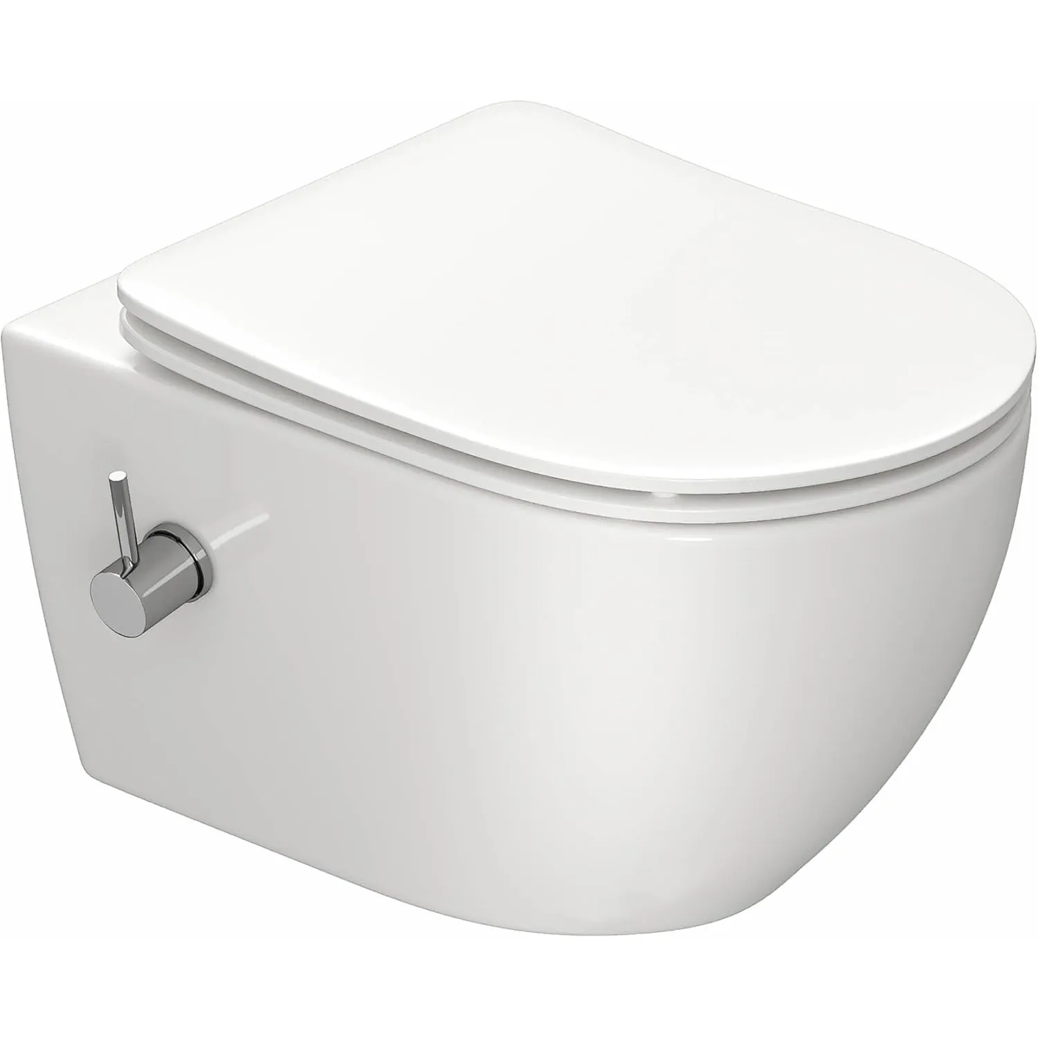Dusch WC mit Integrierter Düse, Hänge WC mit Bidet Funktion, Taharet WC mit Nanobeschichtung, WC Dusche mit Armatur, WC…