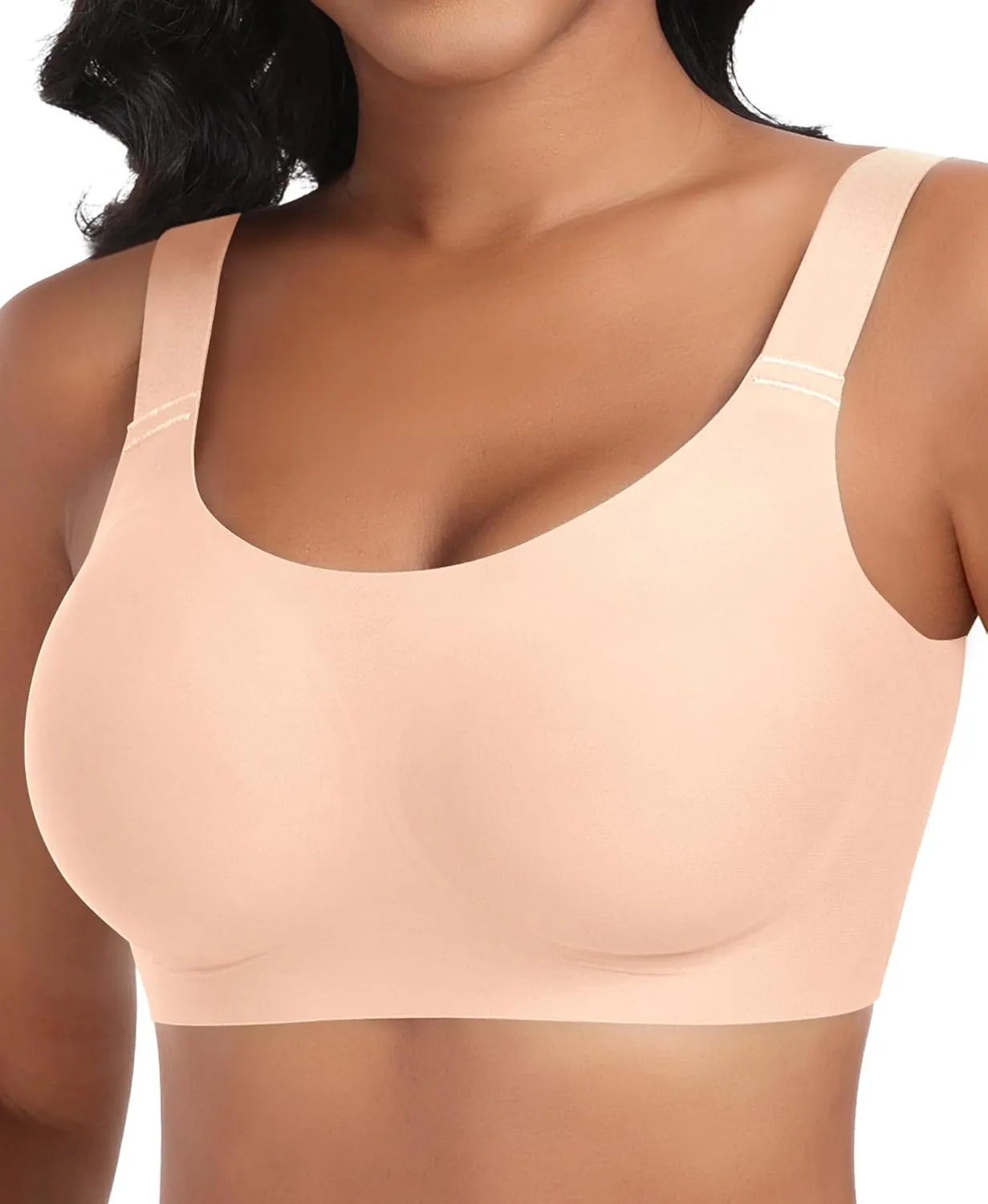 Seamless Bra Women's Without Underwire Smooth Comfort Full Cups Padded Bustier Soft Bra Comfortable T-Shirt Soft Bra Br…