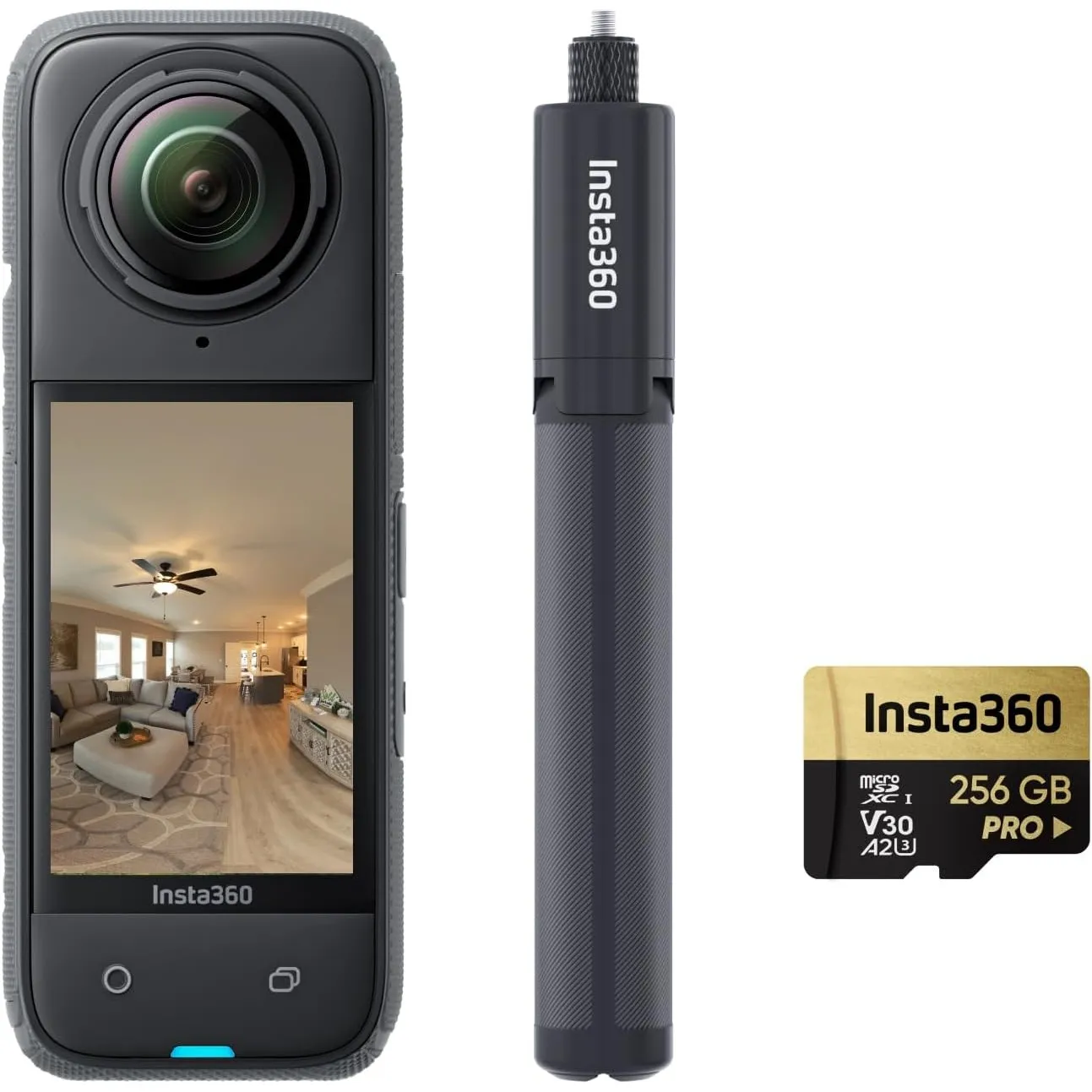 Insta360 X4 Virtuelle Touren-Bundle - 72 MP 360°-HDR-Fotos, Standard-Linsenschutz, 2290 mAh Akku, unterstützt Zillow, F…
