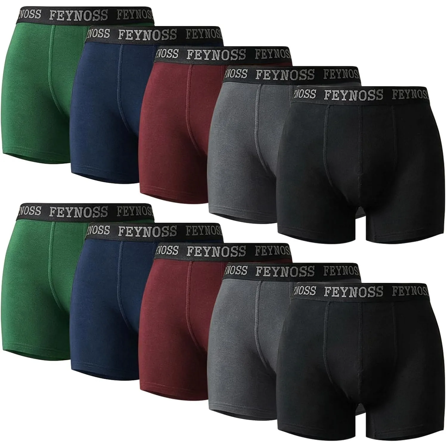 Boxershorts Herren 10er Pack — Baumwolle mit elastischem Bund, atmungsaktiv & ohne Etikett, weiche Unterhosen für Allta…