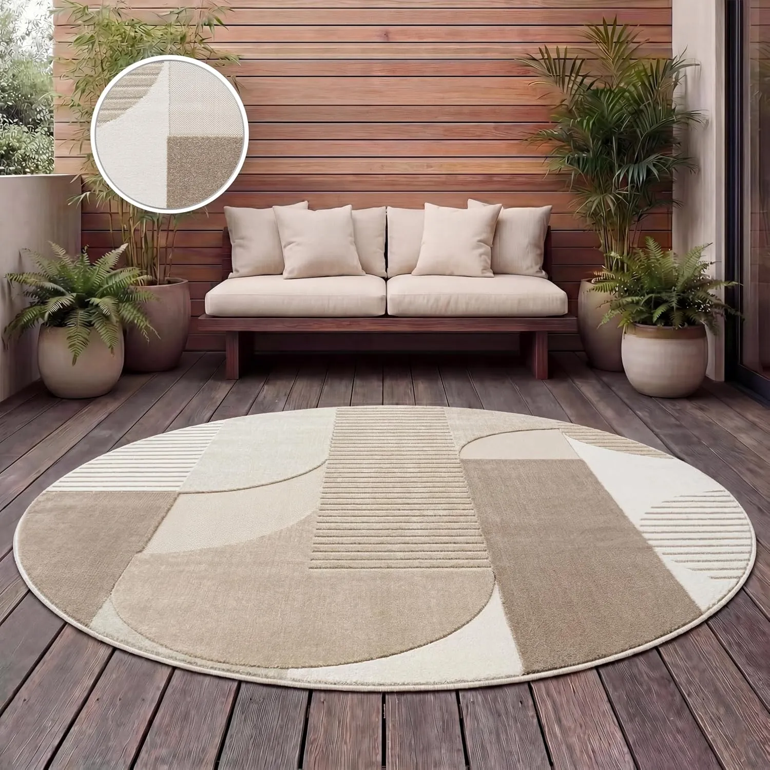 Paco Home Indoor and Outdoor Rug, Modern Abstract Boho Designs with 3D Structure, Robust and Weatherproof, Ideal for Pa…