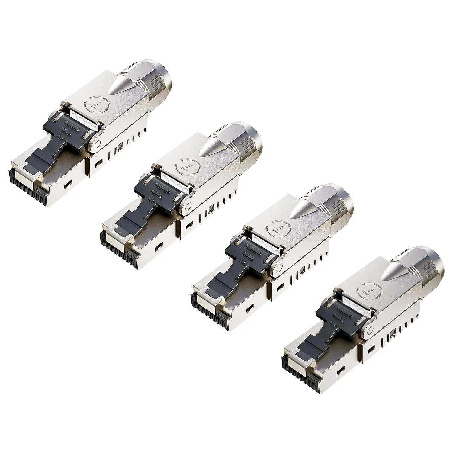 FGB RJ45 CAT7 Netzwerkstecker, 10 Gbit/s 600 MHz, 4 Stück