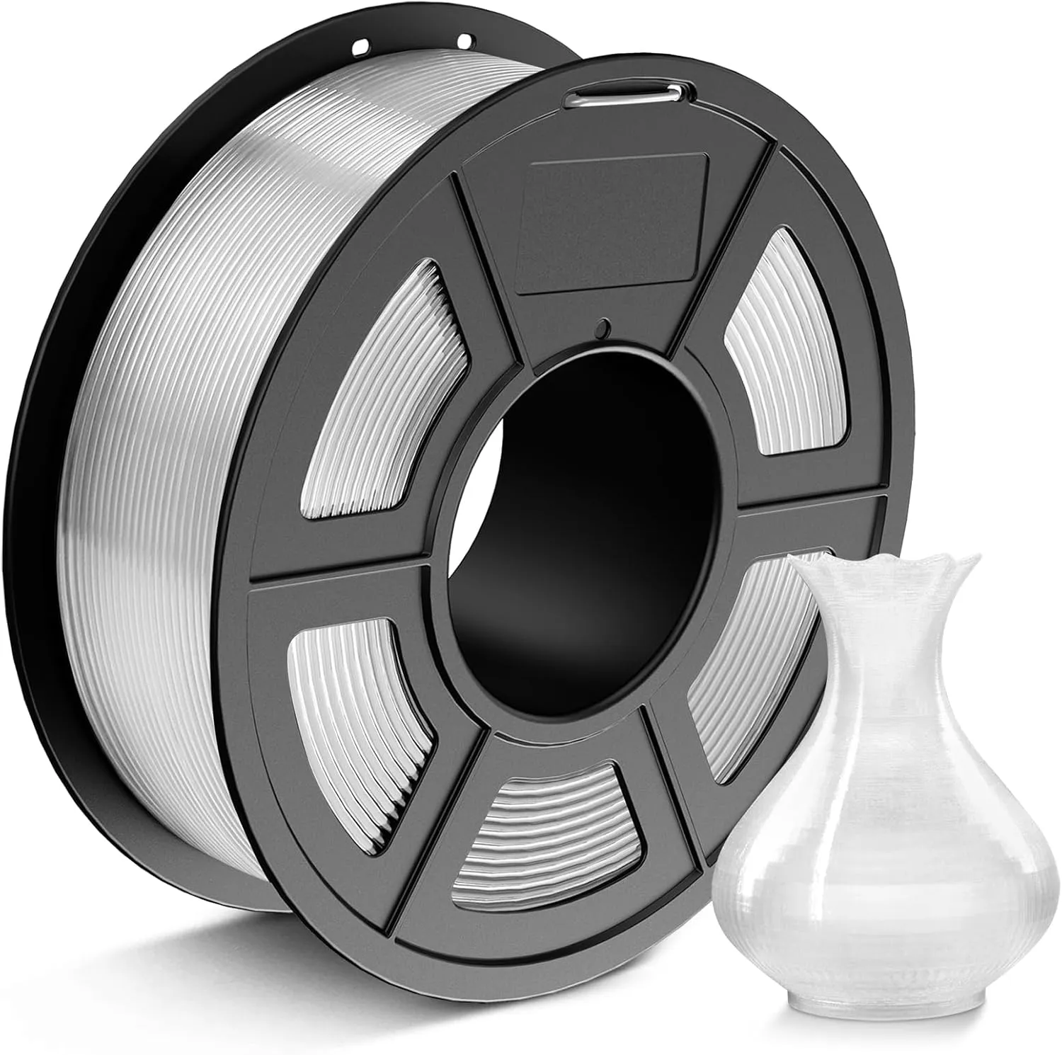 JAYO PLA Filament 1.75 mm Transparent 1.1 kg, PLA Filament for 3D Printers, Dimensional Accuracy +/- 0.02 mm, 2.4 lbs S…