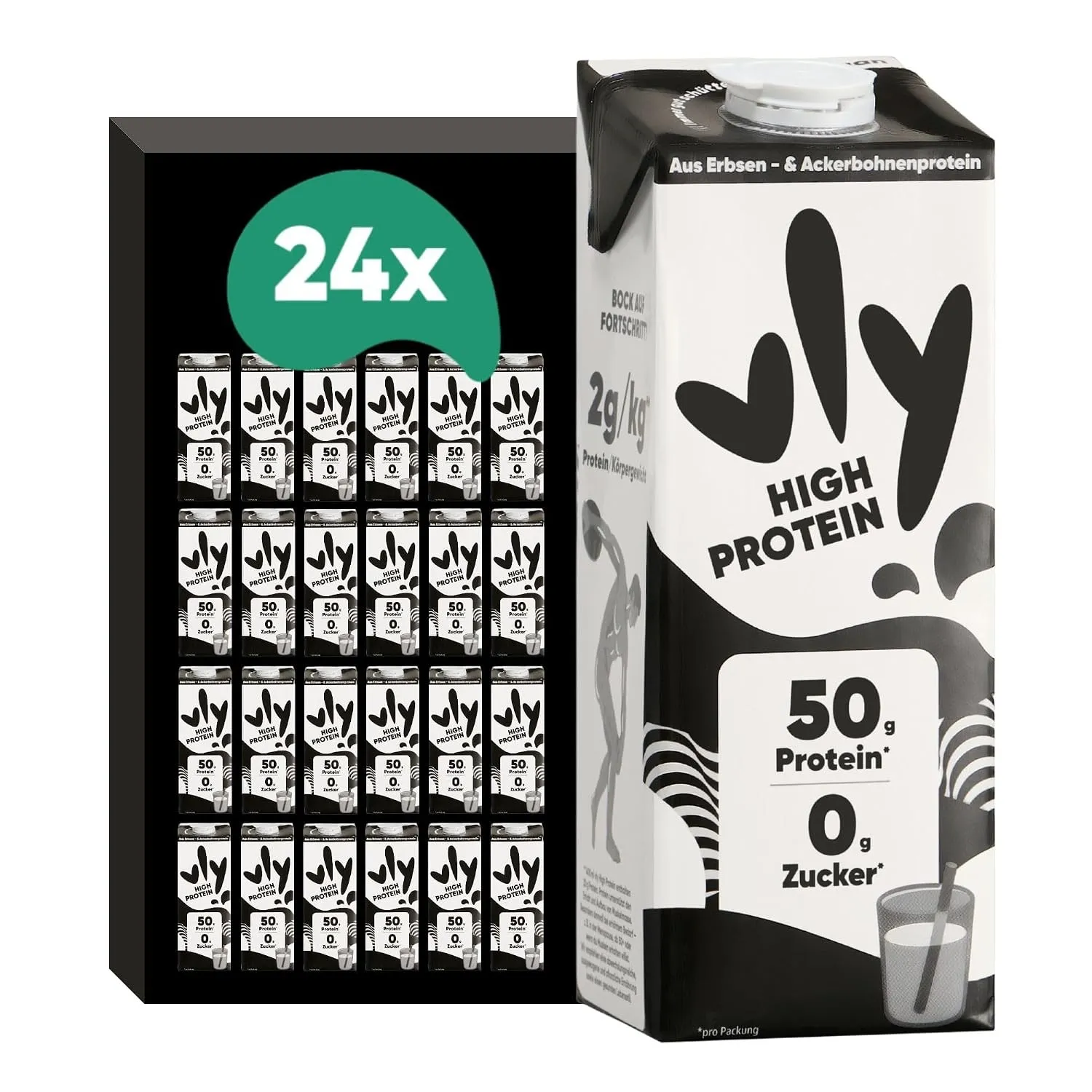 vly HIGH PROTEIN - 50g Eiweiß/L, 0g Zucker | Die vegane Milchalternative aus Erbsenprotein | Reich an Ballaststoffen Ca…