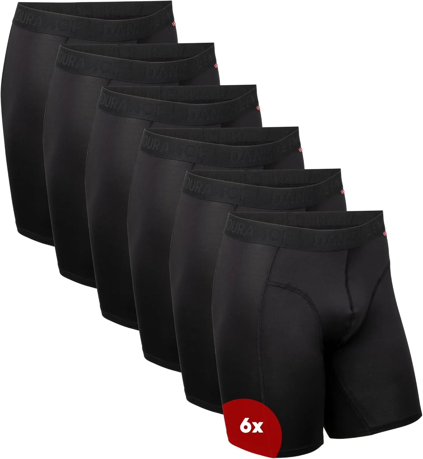DANISH ENDURANCE 6er Pack Sport Boxershorts Herren, Funktionsunterwäsche, Sportunterwäsche Herren, Elastisch, Geruchsne…