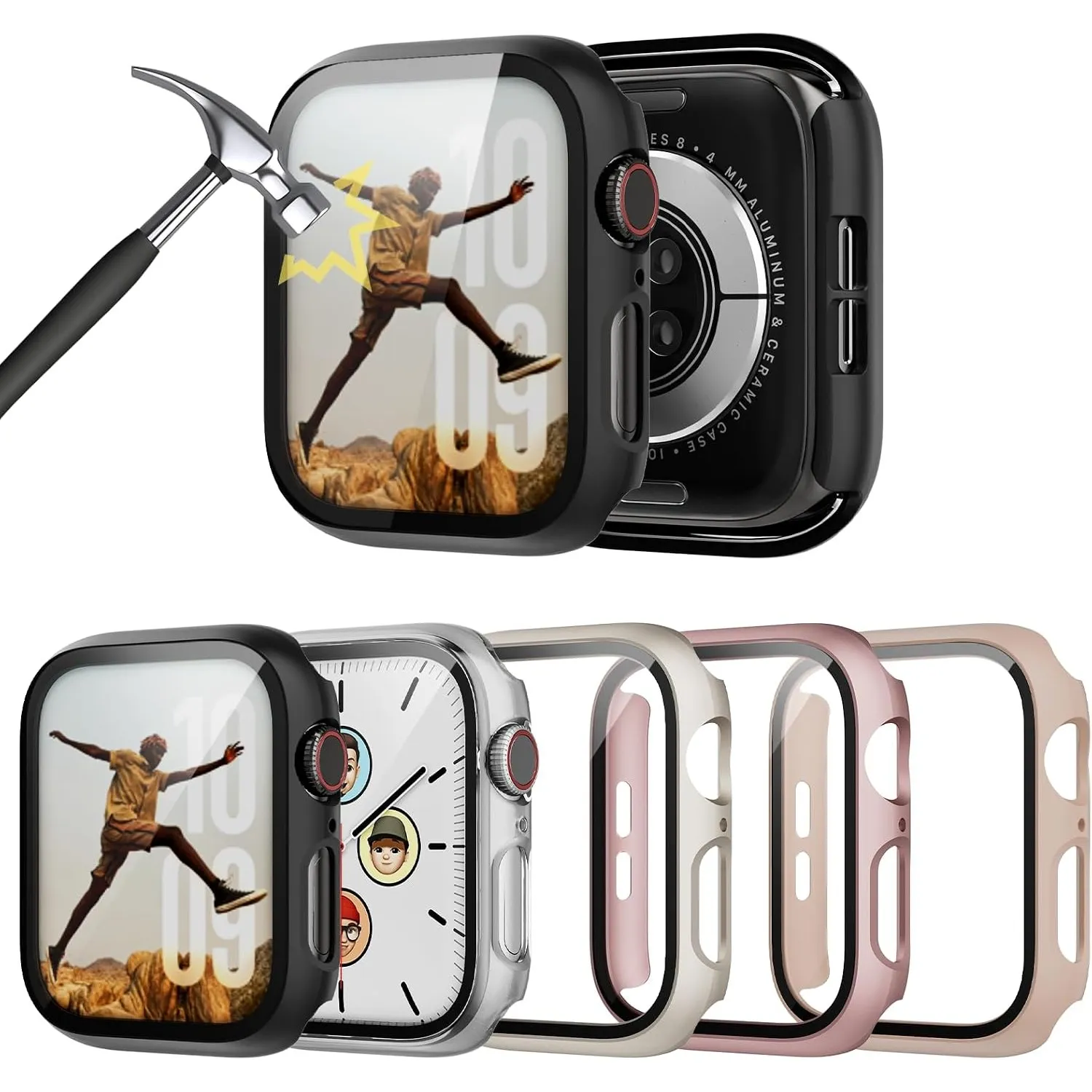 5-Stück Hülle mit Schutzfolie für Apple Watch SE 3/SE 2/SE/6/5/4 44mm