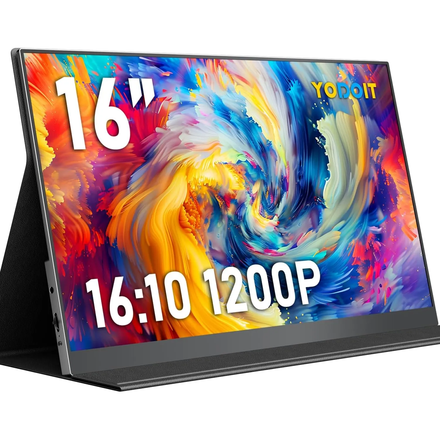Yodoit Portable Monitor 16" 1920x1200 FHD Monitor Bildschirm IPS 16:10 Display mit USB Typ C und eingebauten Lautsprech…