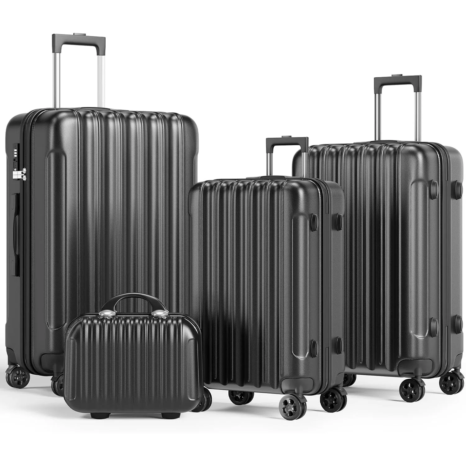 Zwillingsrollen 4 Teilig Hartschalen Kofferset mit Rollen & TSA-Schloss, Leicht Koffer & Trolleys Handgepäck Einfach un…