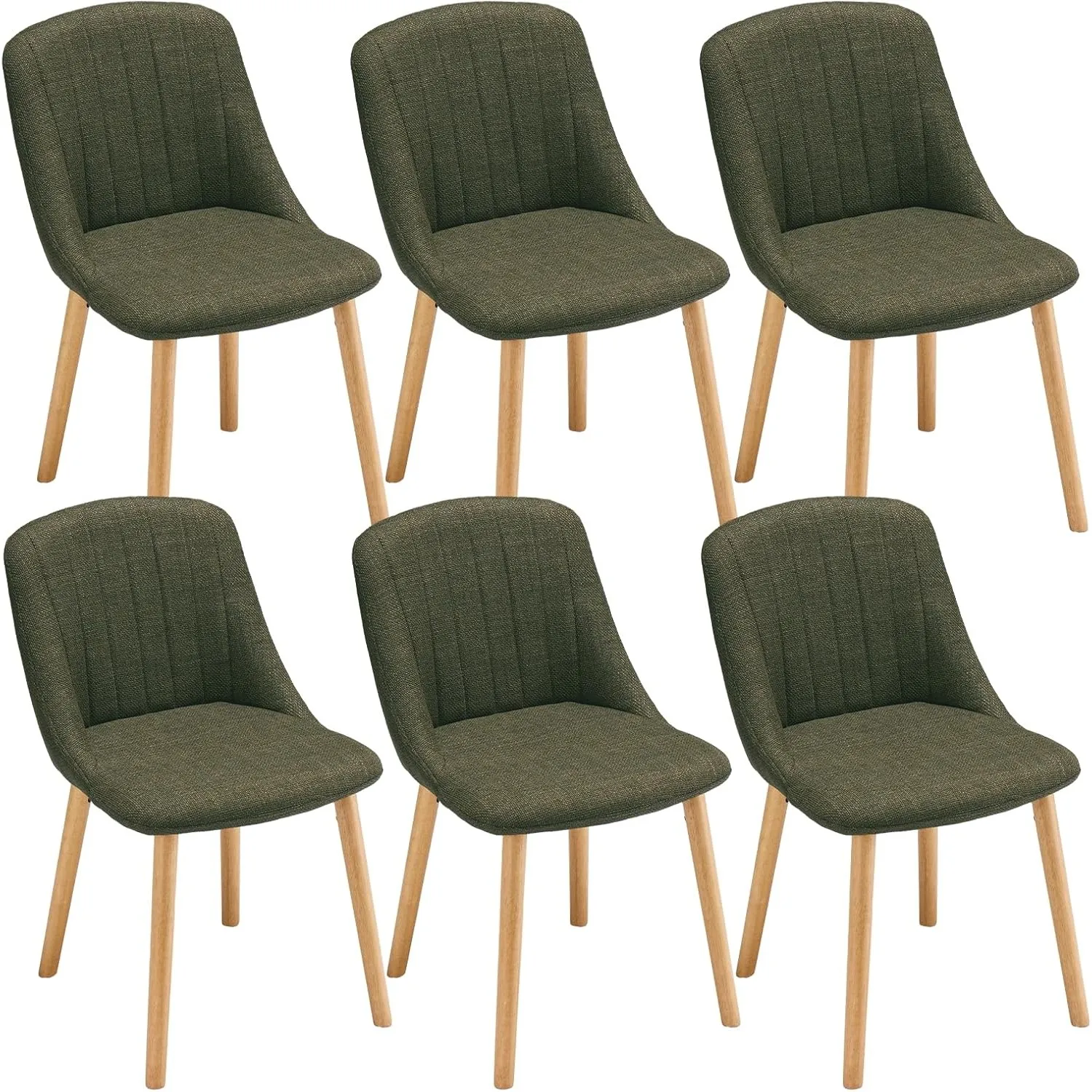 6er Set Esszimmerstühle Holzbeine Polsterstuhl Stühle Esszimmer Küchenstuhl Wohnzimmerstuhl aus Polyester für Esszimmer…