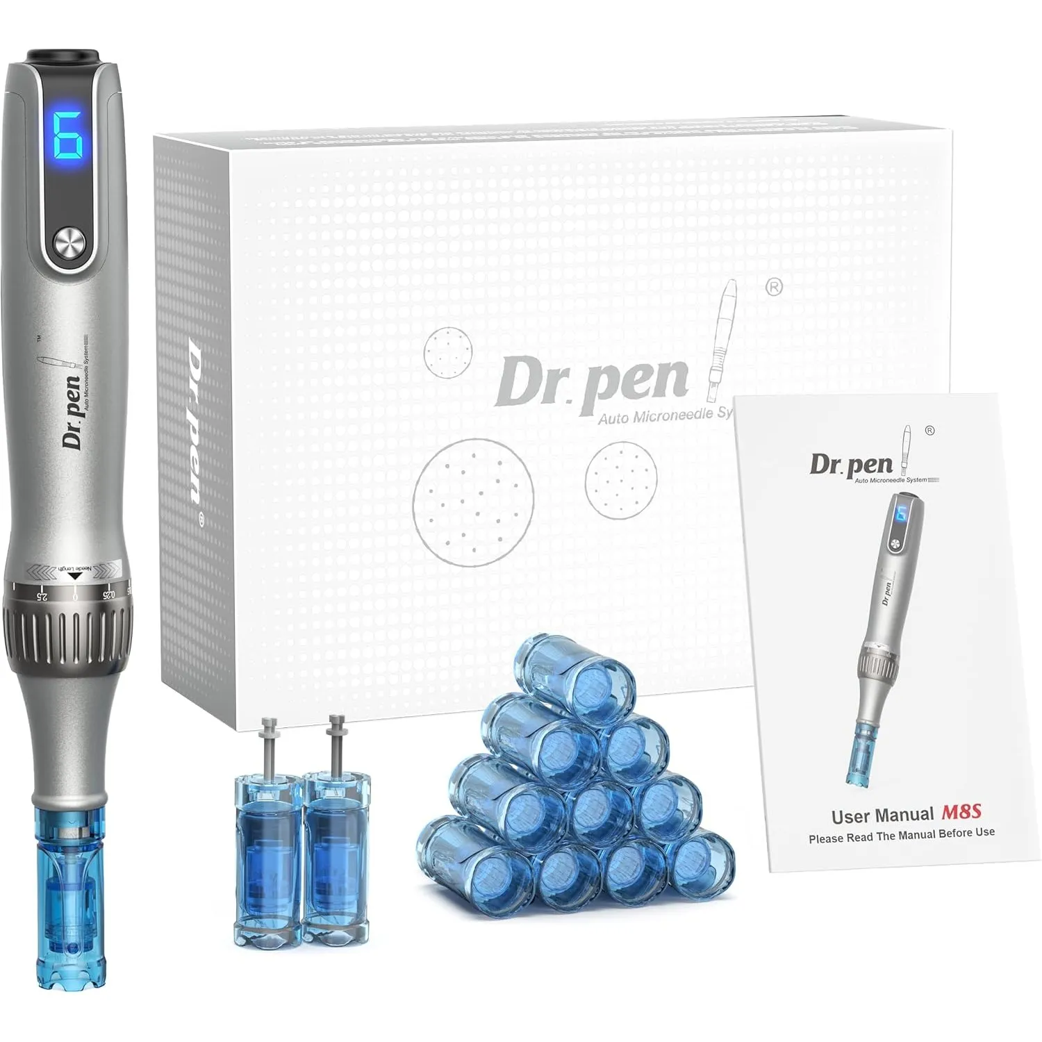 Dr. Pen Ultima M8S kabelloses Microneedling-Pen-Set mit 12 Kartuschen