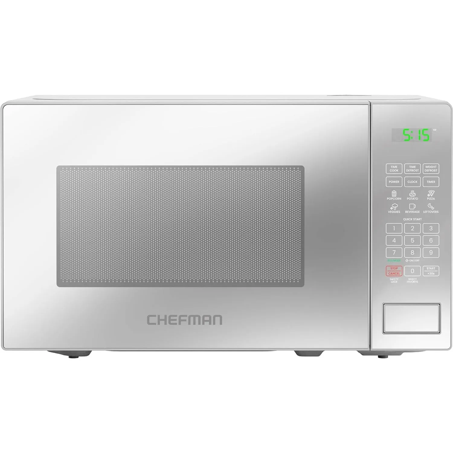 Chefman Mikrowelle 20 L, 800 W, 6 Voreinstellungen, 10 Leistungsstufen | Digitales Display, Eco-Modus, Memory-Funktion,…
