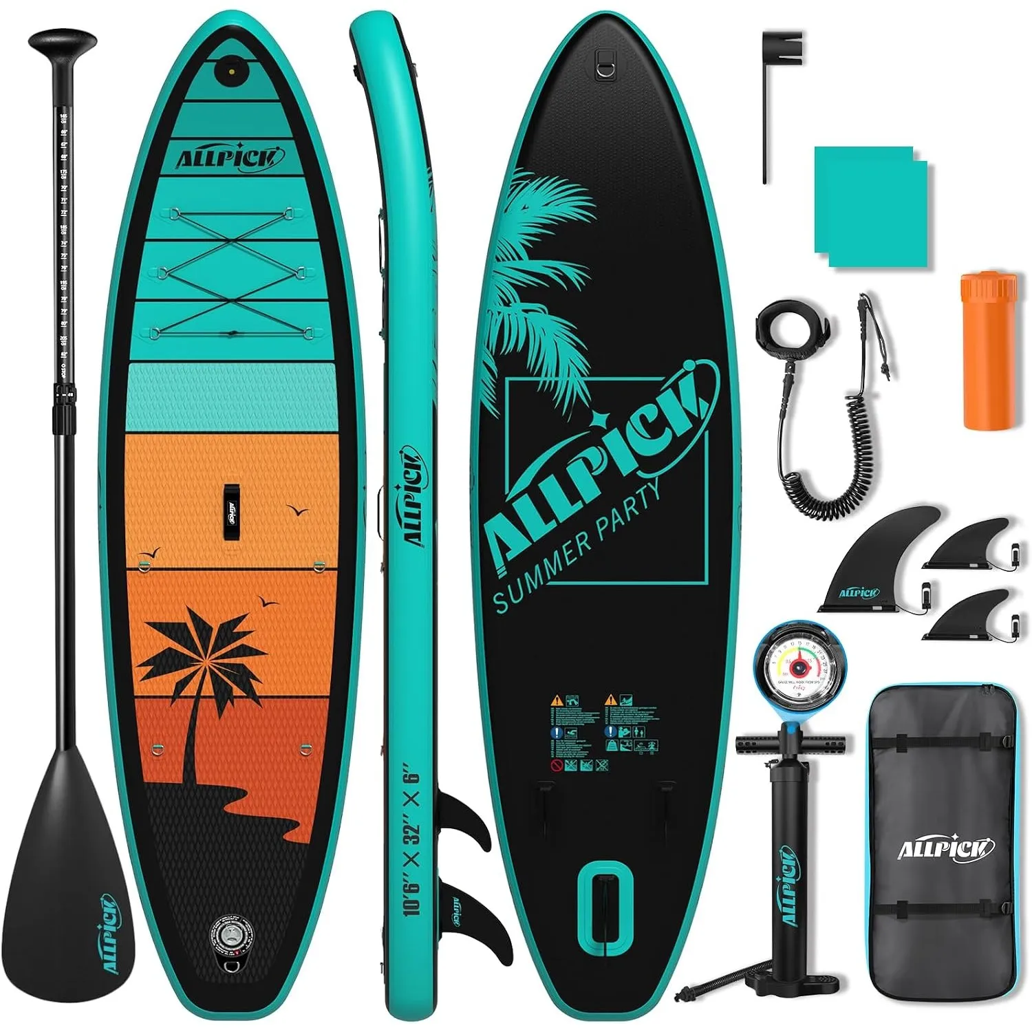 ALLPICK Premium SUP Board Set, Stand Up Paddling Board Aufblasbar, Mit Universal Kamerahalterung, Komplettes Zubehör, V…