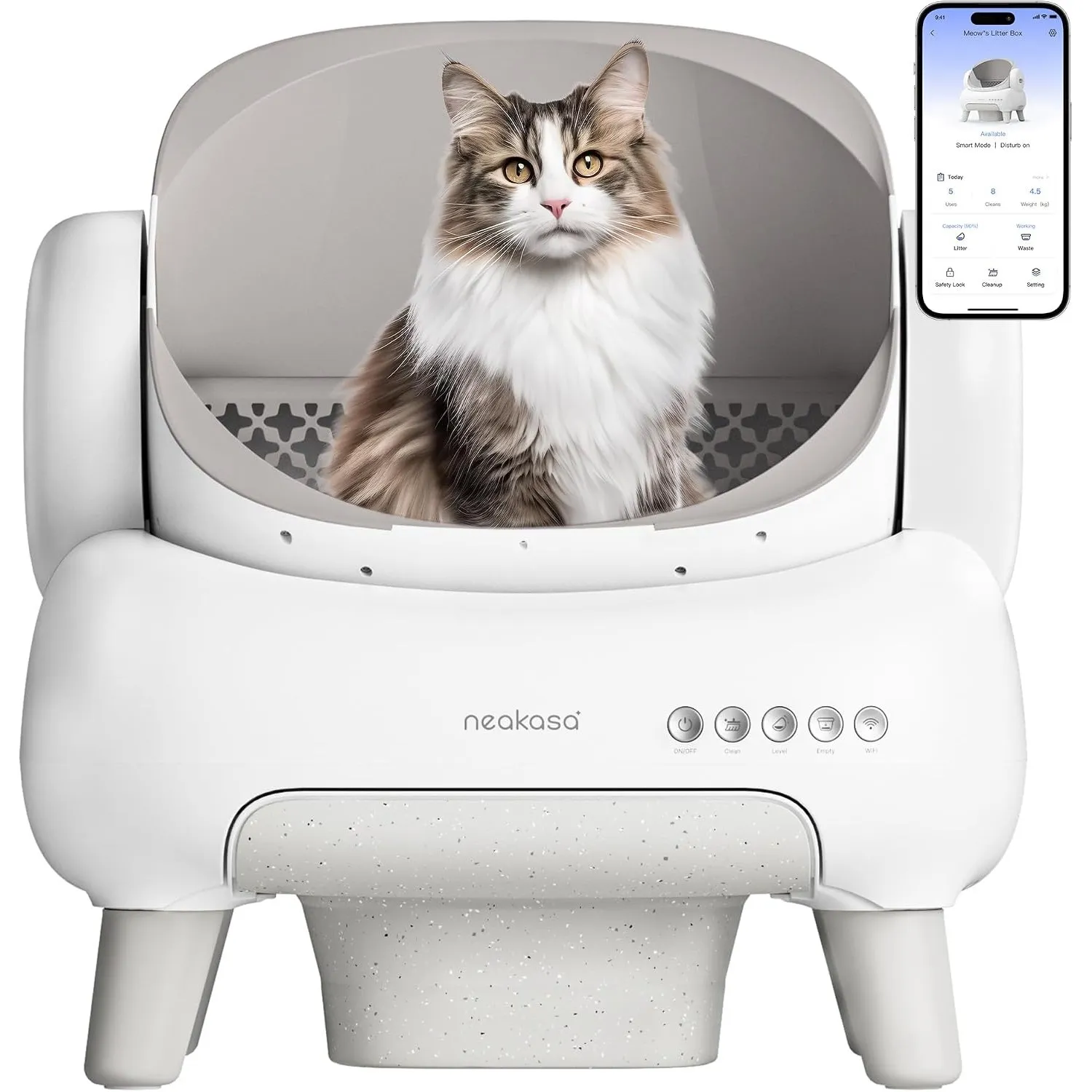 Neakasa M1 Lite Katzenklo selbstreinigend mit offenes Design, Selbstreinigende Katzentoilette mit großer Kapazität & Ap…