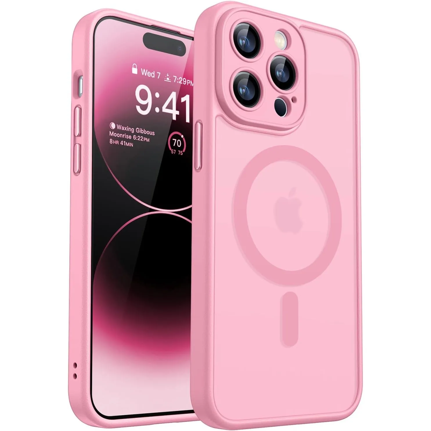 CANSHN für iPhone 14 Pro Hülle mit Kameraschutz, Rosa