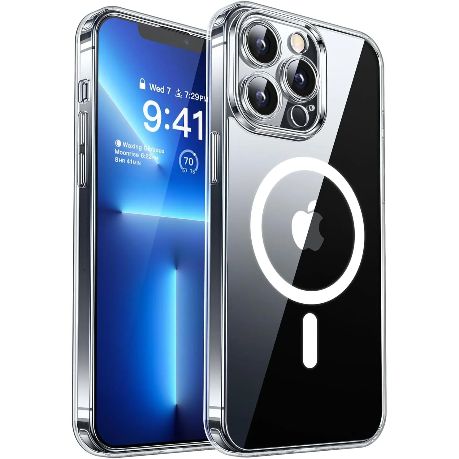 CANSHN für iPhone 13 Pro Max Hülle mit Kameraschutz, Transparent