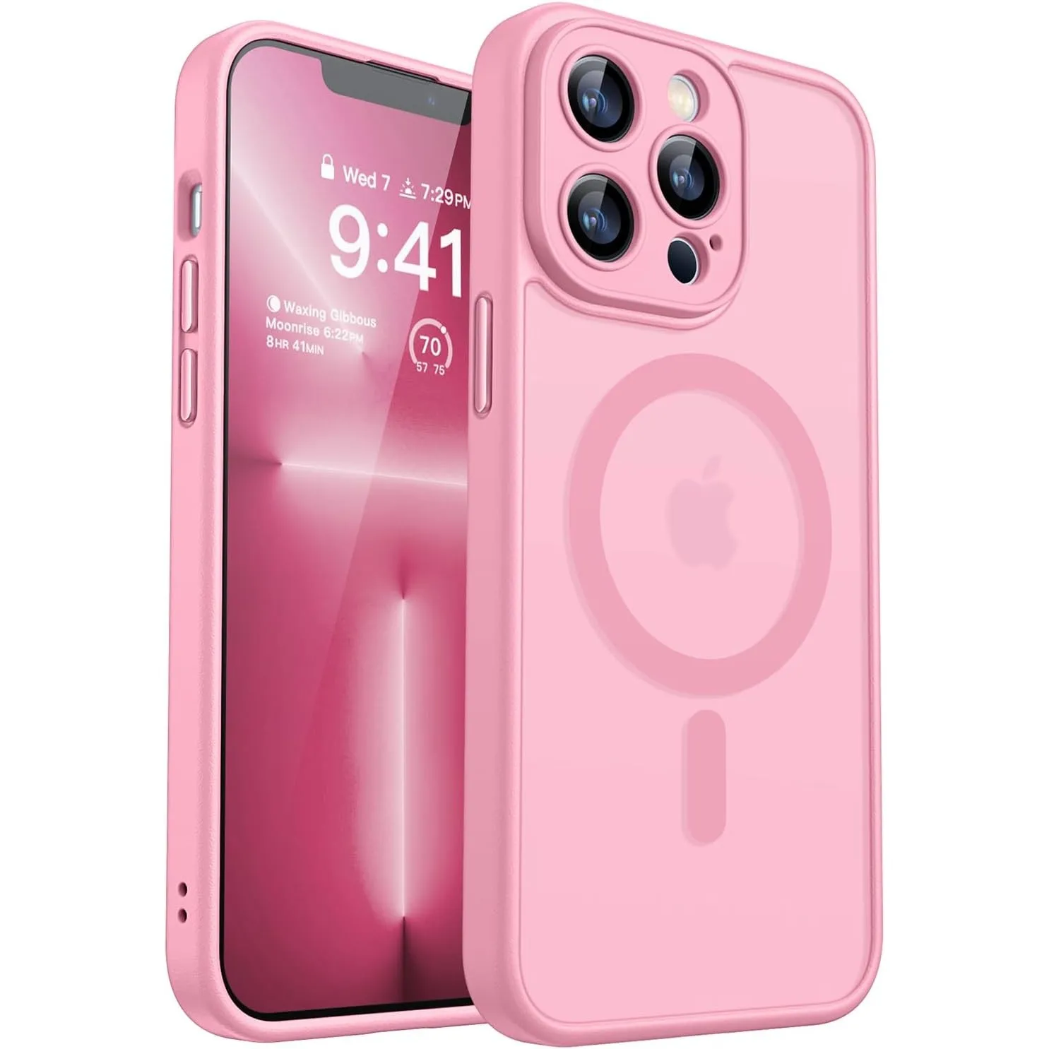 CANSHN für iPhone 13 Pro Max Hülle mit Kameraschutz, Rosa