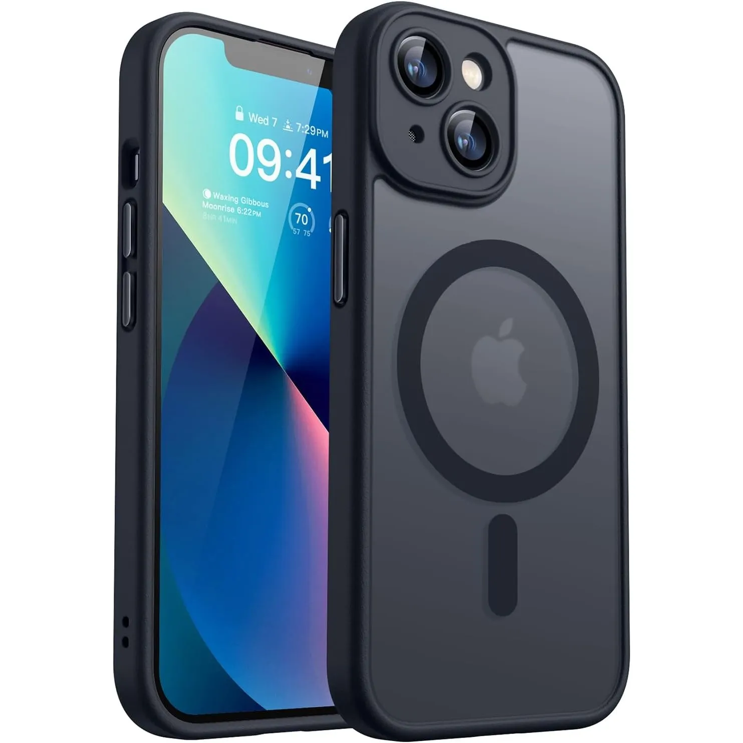 CANSHN für iPhone 13 Hülle mit Kameraschutz, Schwarz