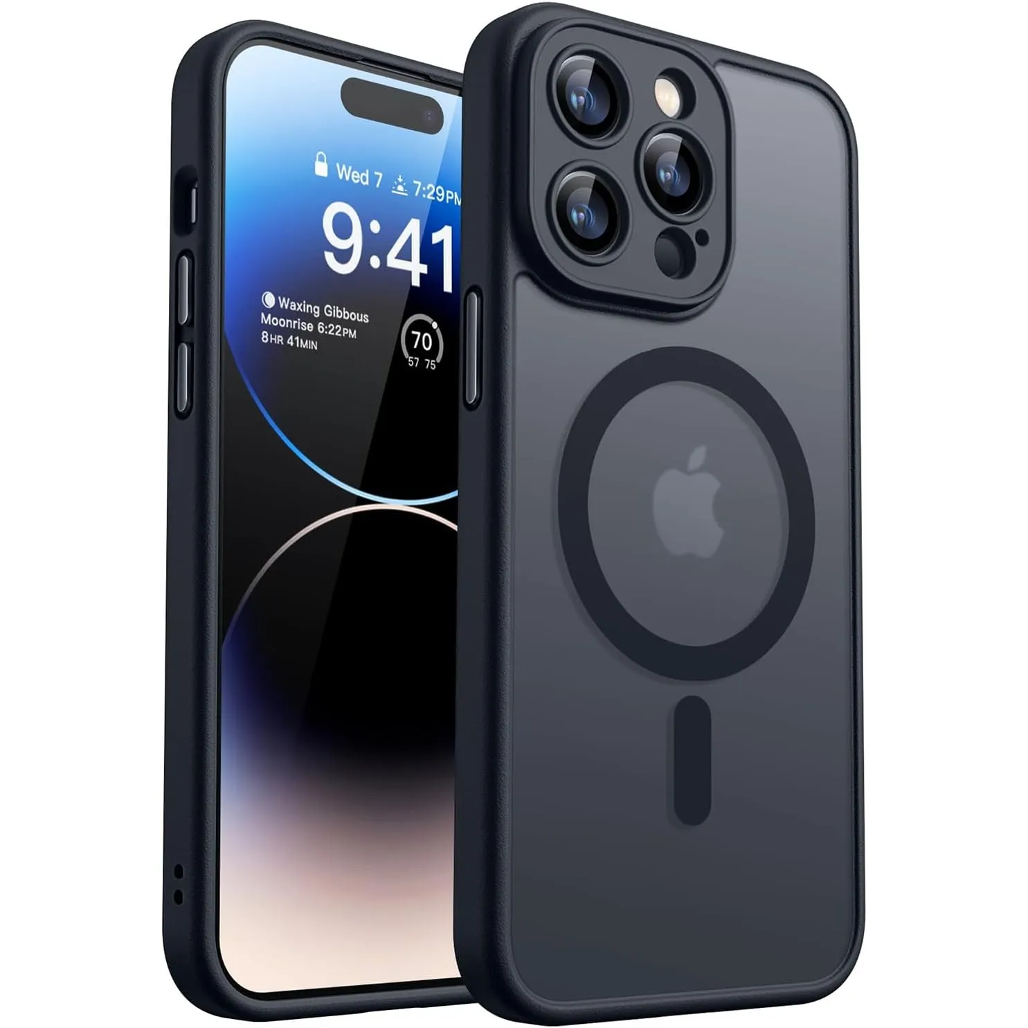 CANSHN für iPhone 14 Pro Hülle mit Kameraschutz, Schwarz | Vollständiger Kameraschutz, kompatibel mit MagSafe, lichtdur…