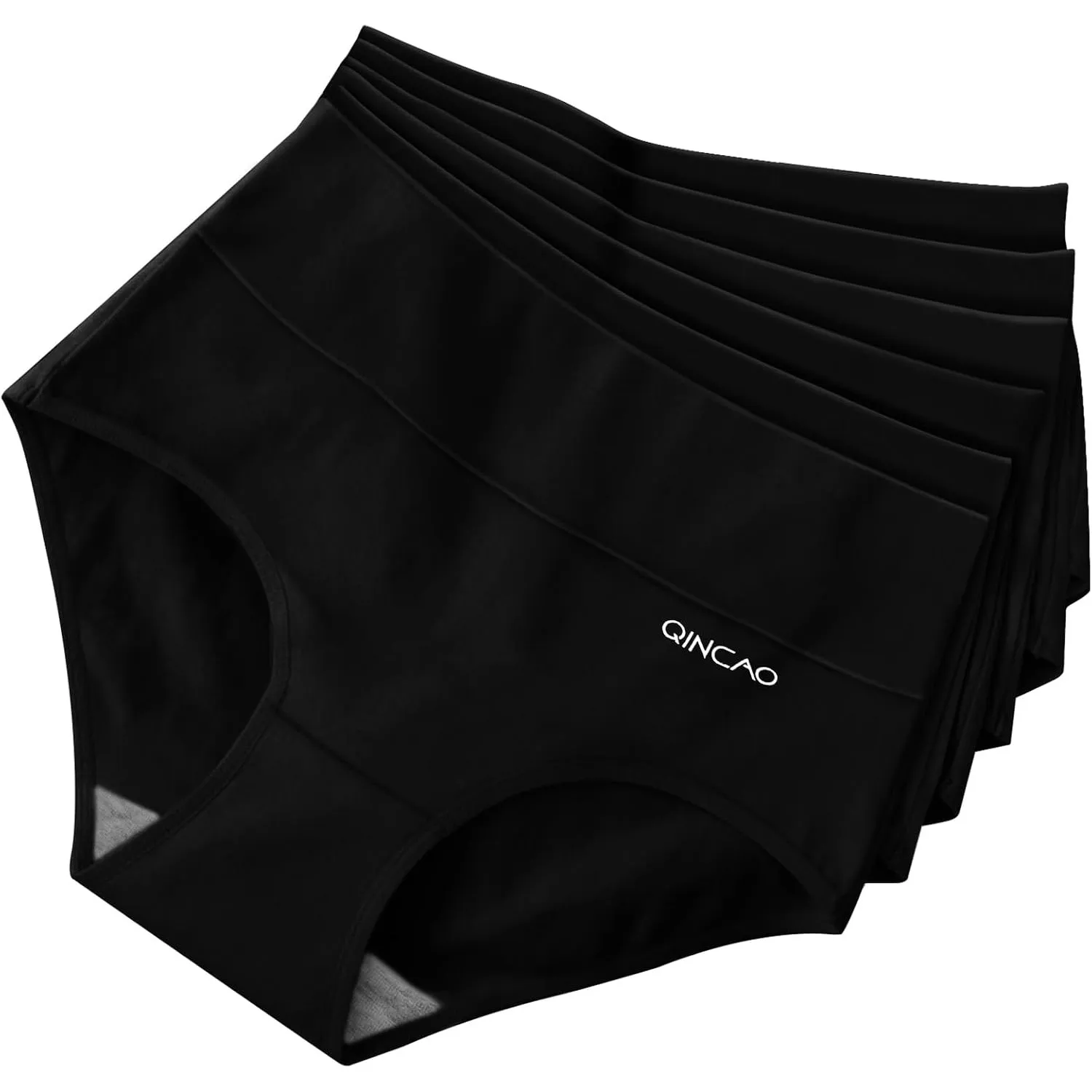 QINCAO Unterhosen Damen, Hohe Taille 6er Pack aus Baumwolle,Atmungsaktiv