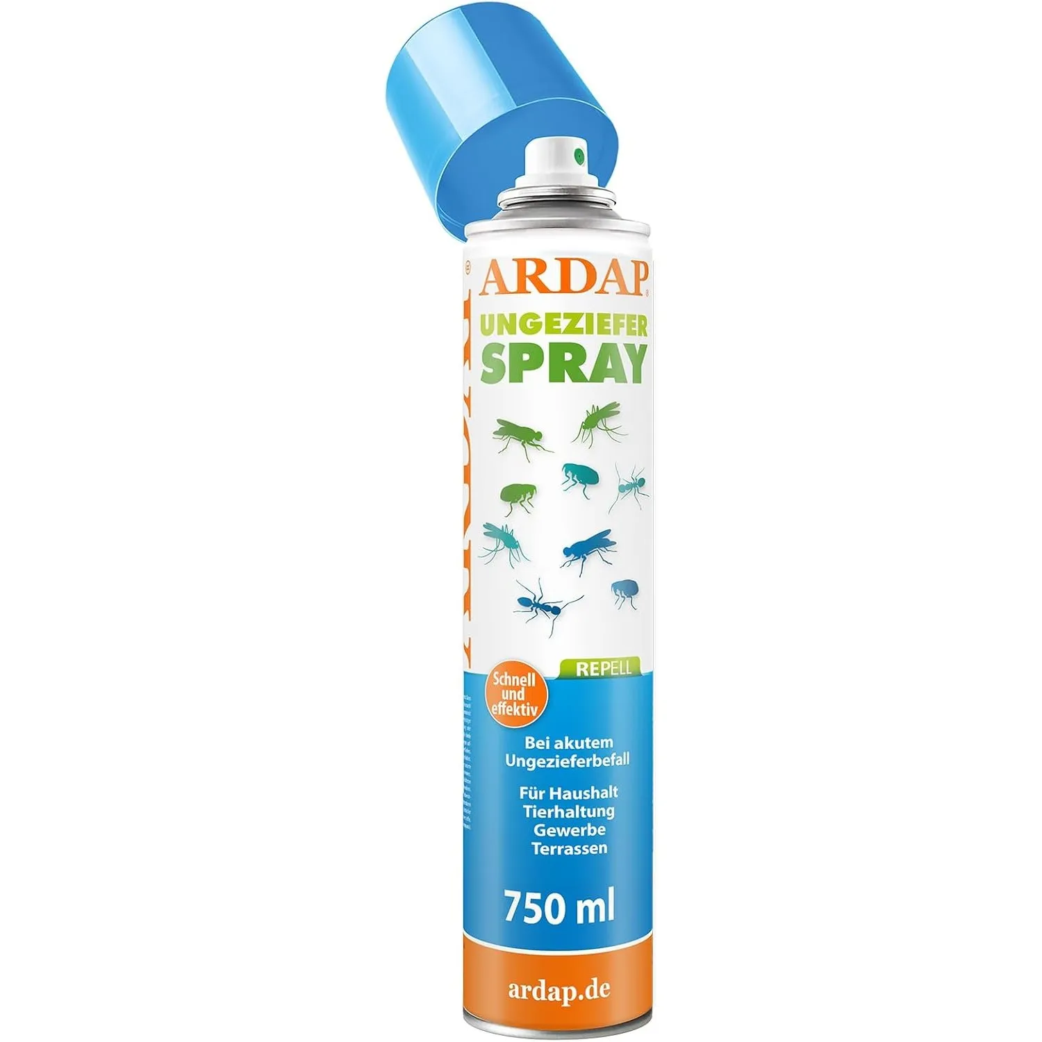 ARDAP Repell Ungezieferspray 750ml - Insektenspray bei akutem Ungezieferbefall - Abwehrend bei Insektenbefall - Insekte…
