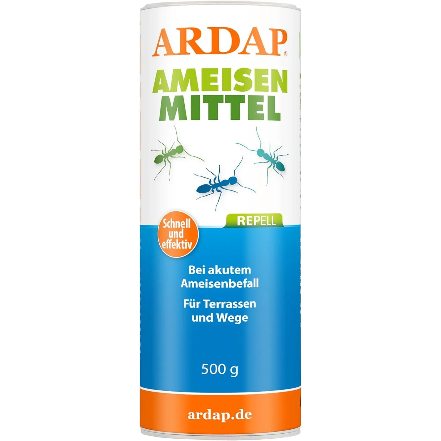 Ardap Repell Ameisenmittel 500g - Pulver mit effektiver Sofort- & Nestwirkung, Streumittel für draußen, Unscented, Wirk…