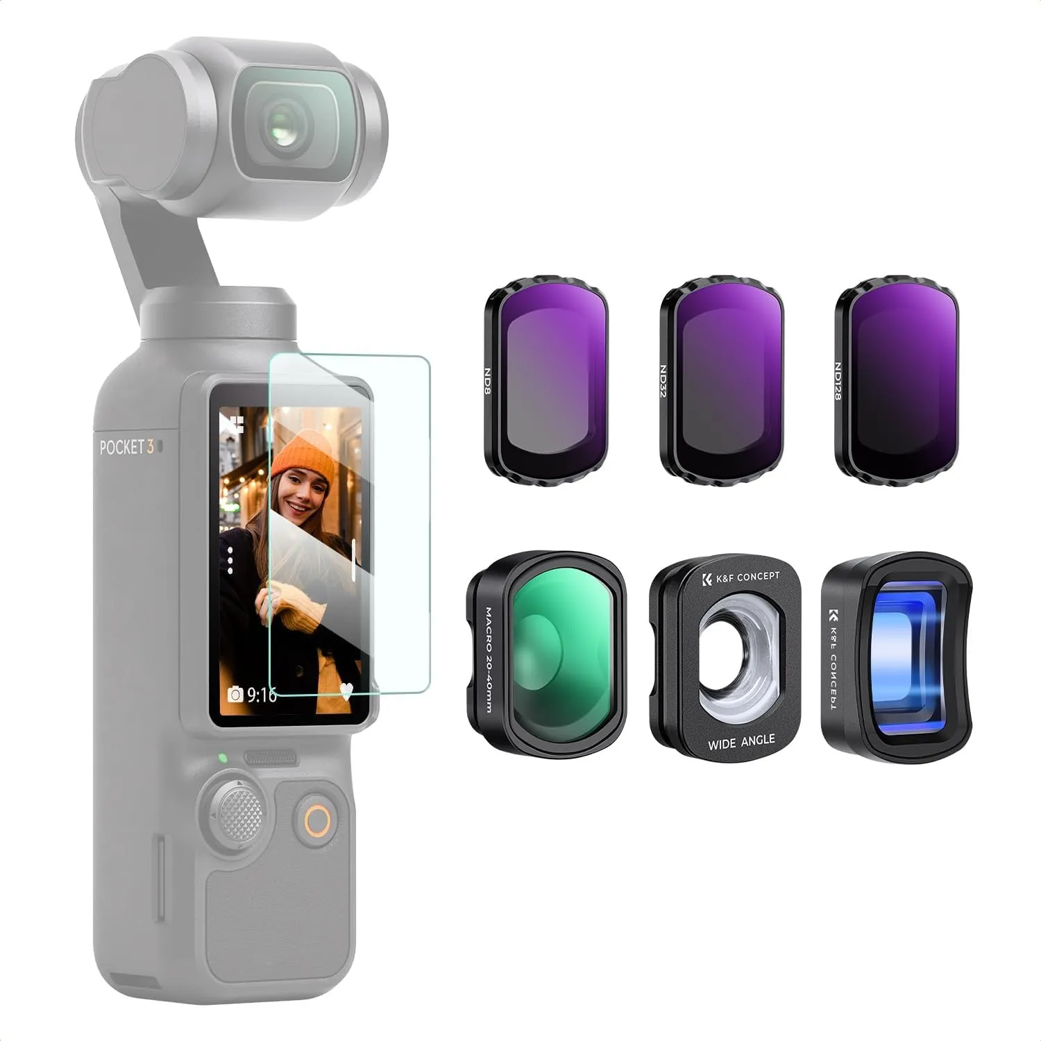 K&F CONCEPT 6er Filter Set kompatibel mit DJI Osmo Pocket 4/3 | 6er Filter Set kompatibel mit DJI Osmo Pocket 3/4, 1.2X…
