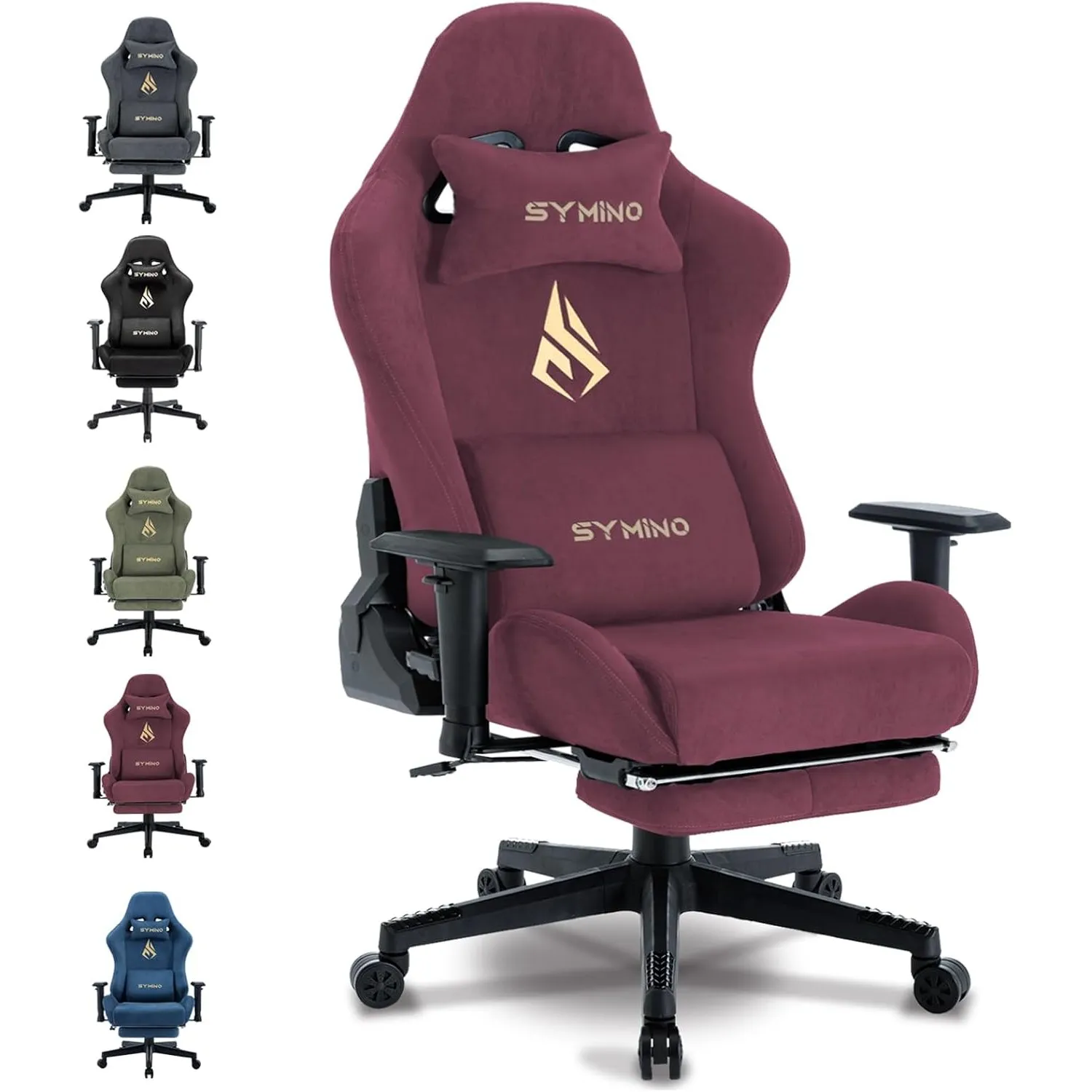 Symino Gaming Stuhl, Atmungsaktiver Bürostuhl aus Hochwertigem Stoff, So Weich Wie Pelz, Ergonomischer PC-Stuhl, Verste…