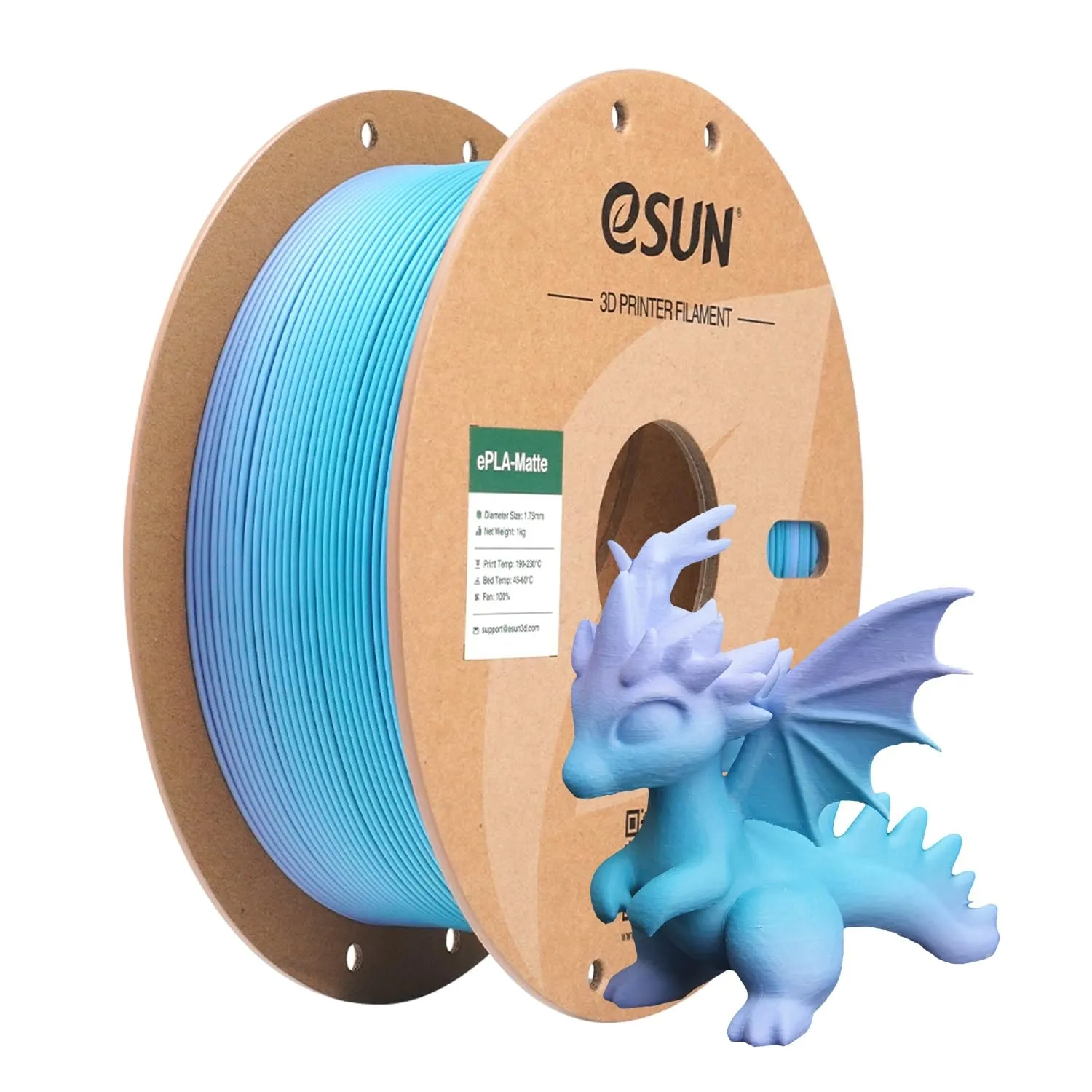 eSUN Matte PLA Rainbow Filament 1.75mm, Tiefes Meer,1KG