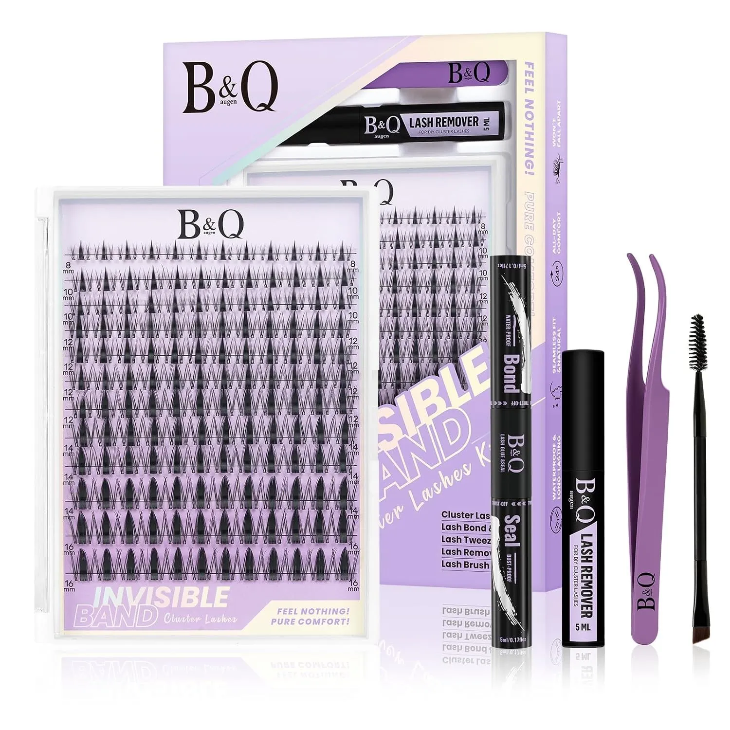 B&Q Lash Extension Set 144PCS Fairy Lash Clusters 8-16 mm MIX