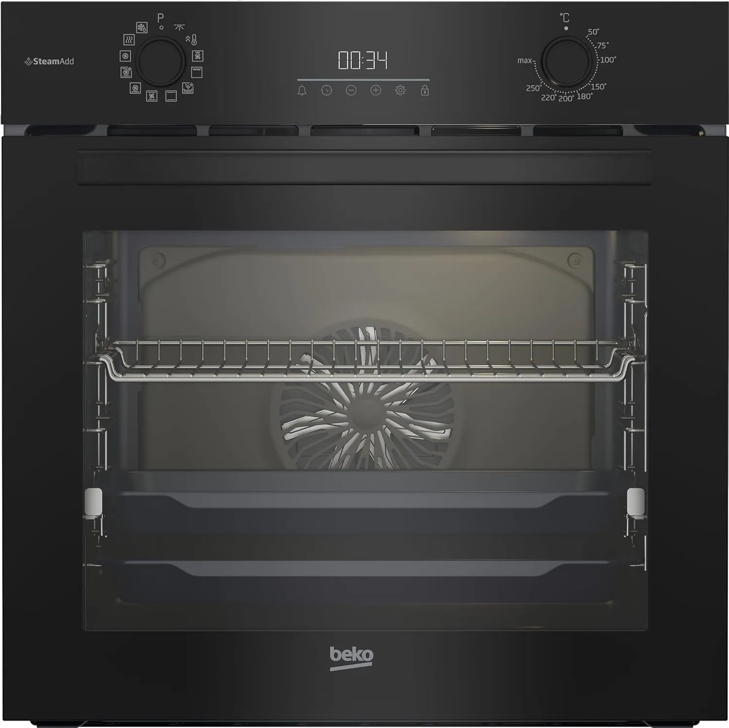 Beko BBIS17300BCS b300 Einbau-Backofen 72 Liter, Multifunktionsofen mit 12 Funktionen, SteamAdd-Dampffunktion, SoftClos…