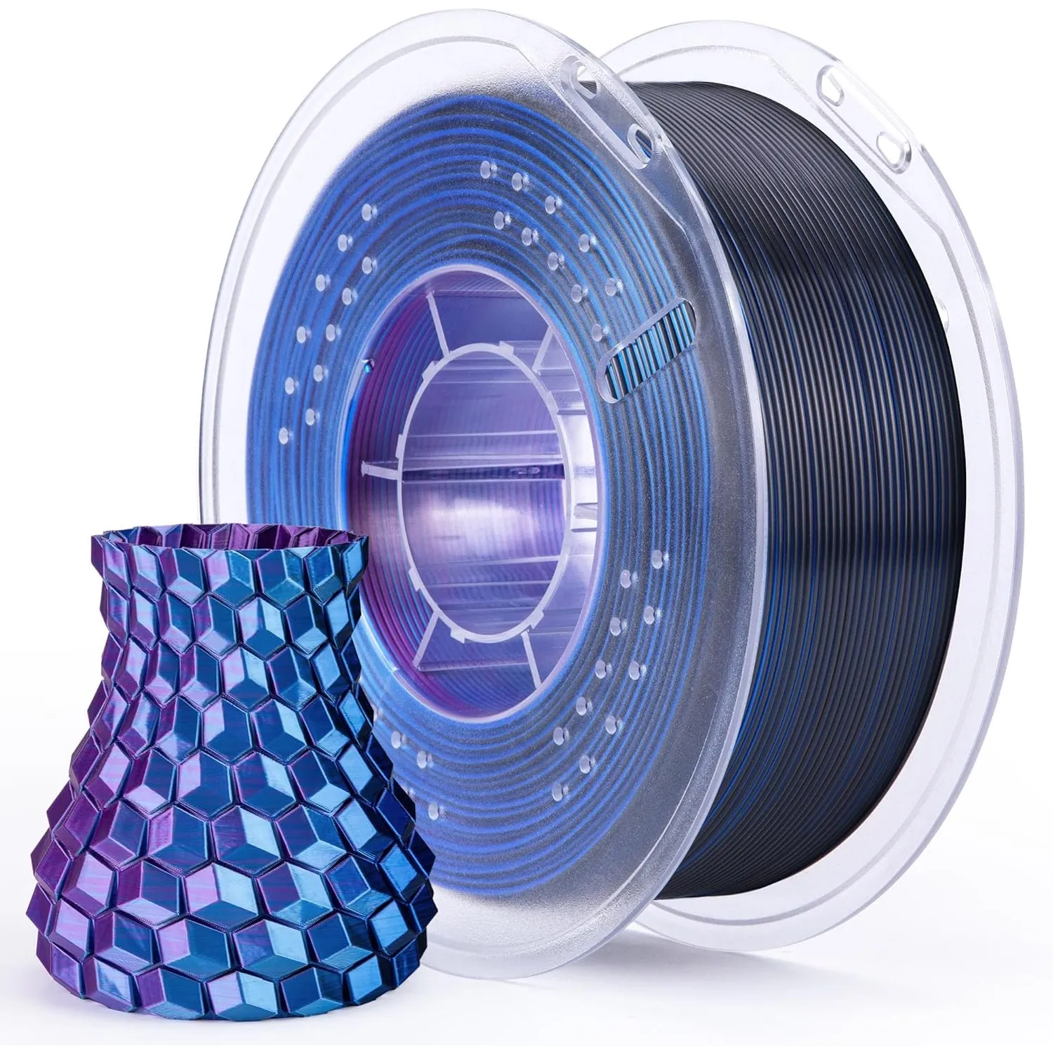 ELEGOO Silk PLA Filament 1.75mm Blau Lila Schwarz 1kg