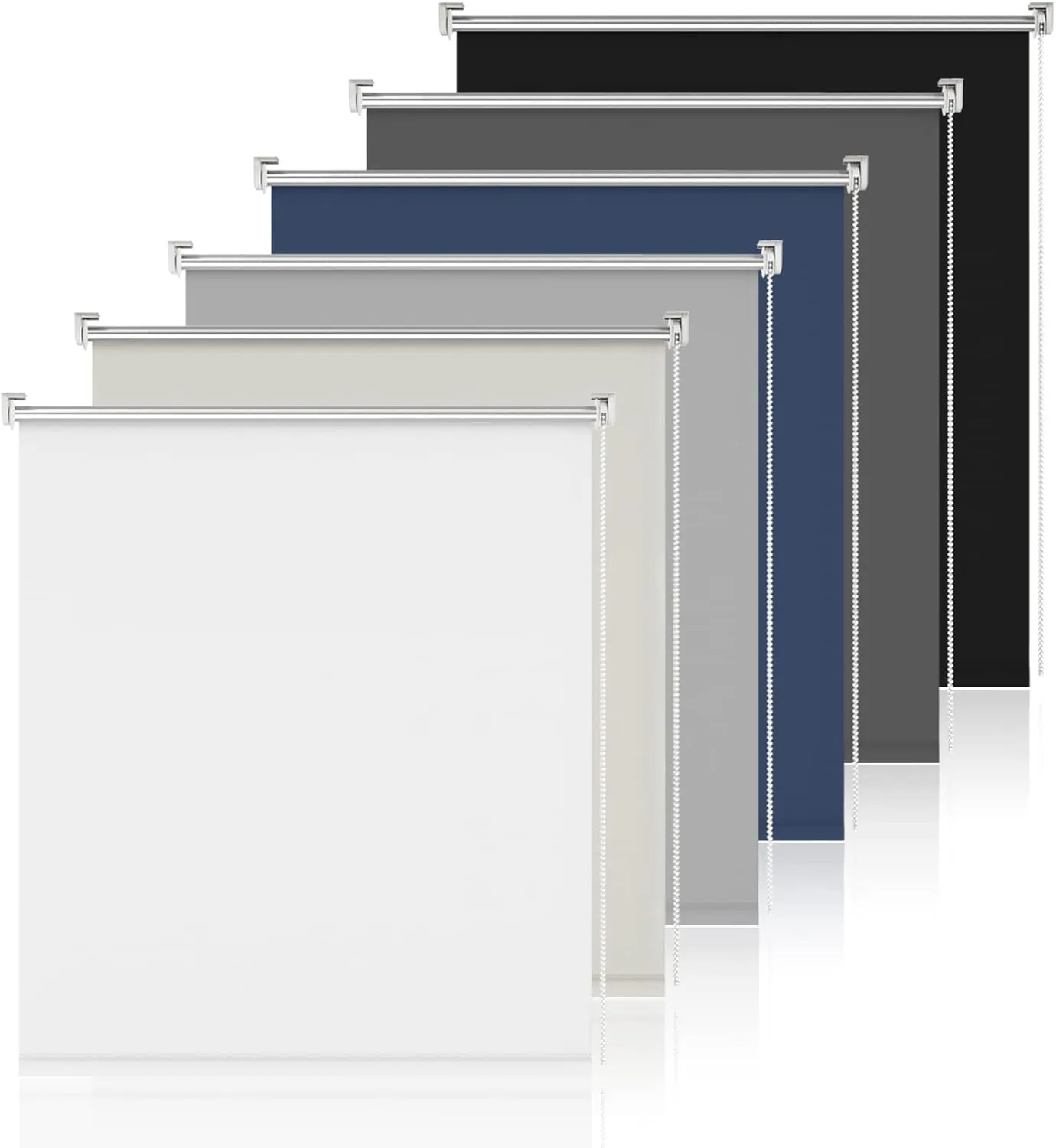 Verdunklungsrollo ohne Bohren Rollos für Fenster Verdunkelung Weiß B85 x H120 cm Thermorollo Innenrollo Klemmrollo Sonn…