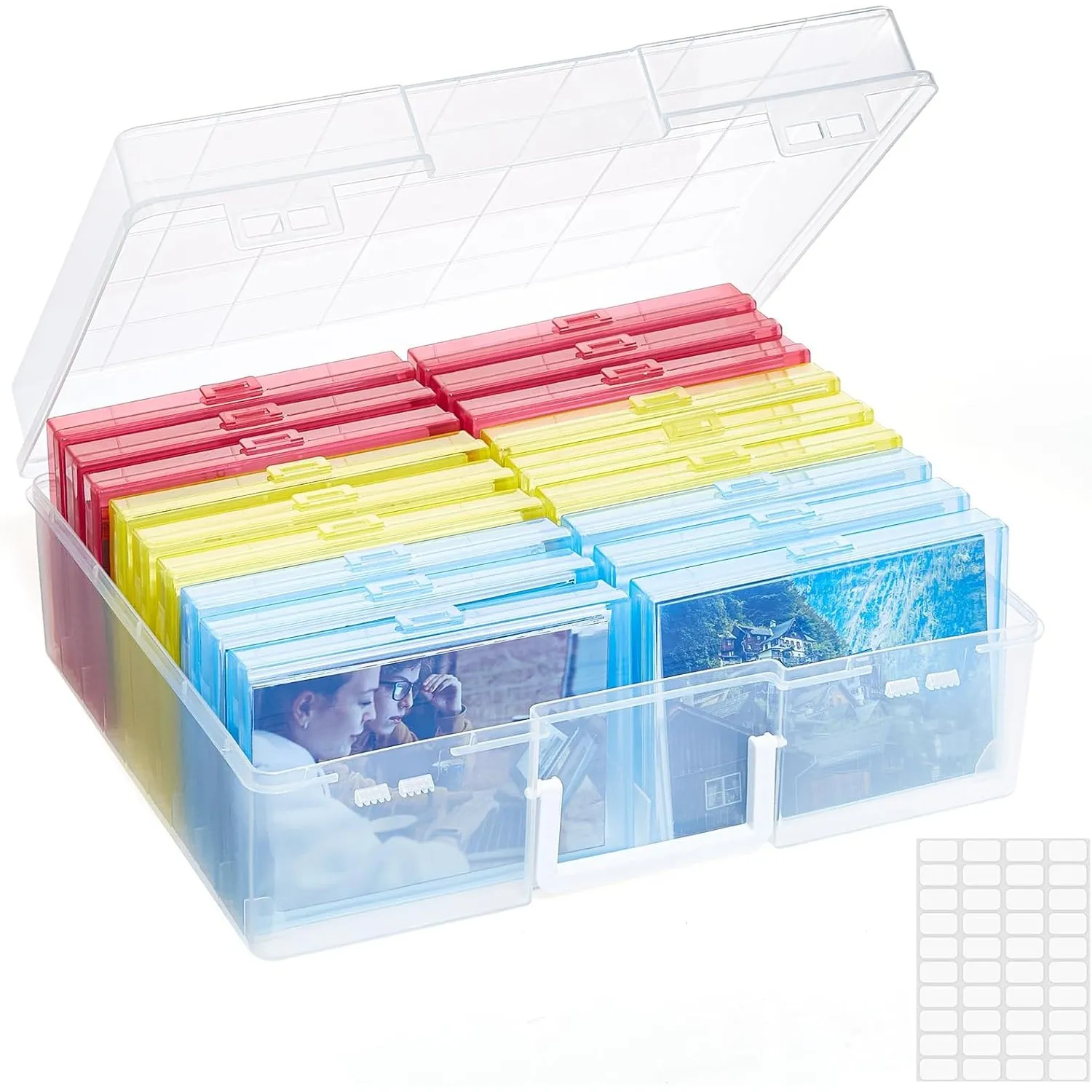 Lifewit Foto Aufbewahrungsbox mit 18 pcs innere Fotohalter, Bunt Fotobox