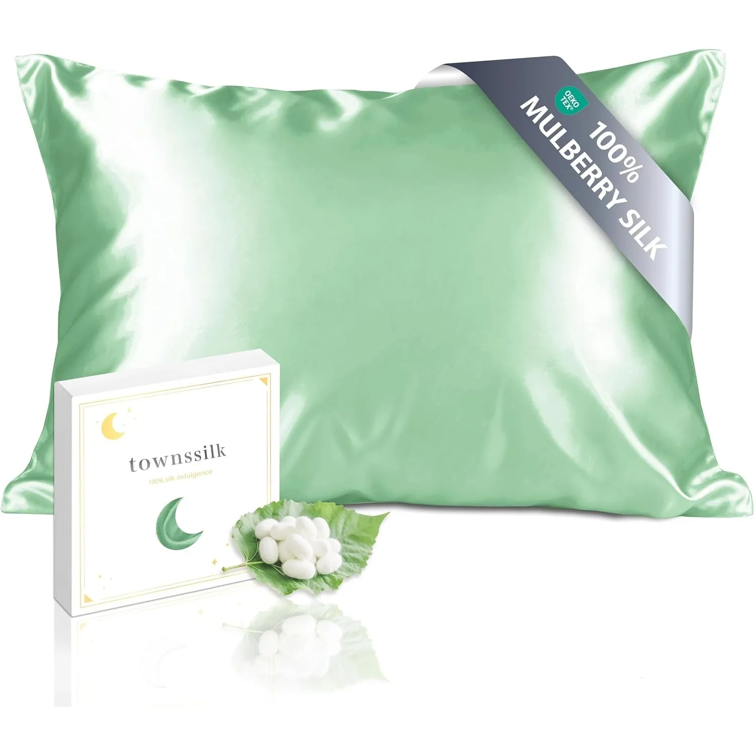 townssilk Kissenbezug Seide 100% 19mm Pure Maulbeerseide,Beidseitig Seide,für Haar Haut Gesundheit,kopfkissenbezug Seid…
