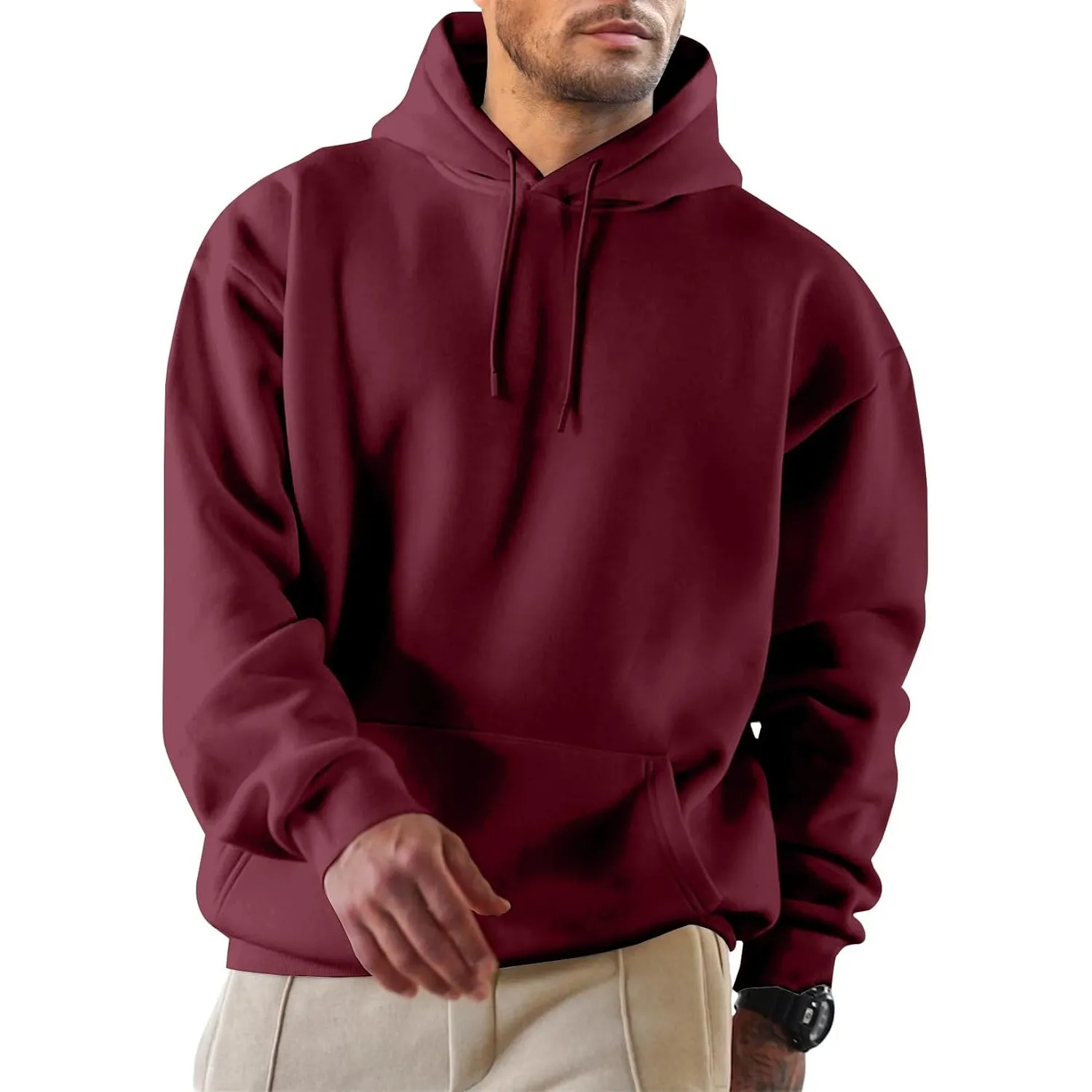 JMIERR Herren Fleece gefüttert Hoodie mit Taschen Warm Pullovers S-5XL