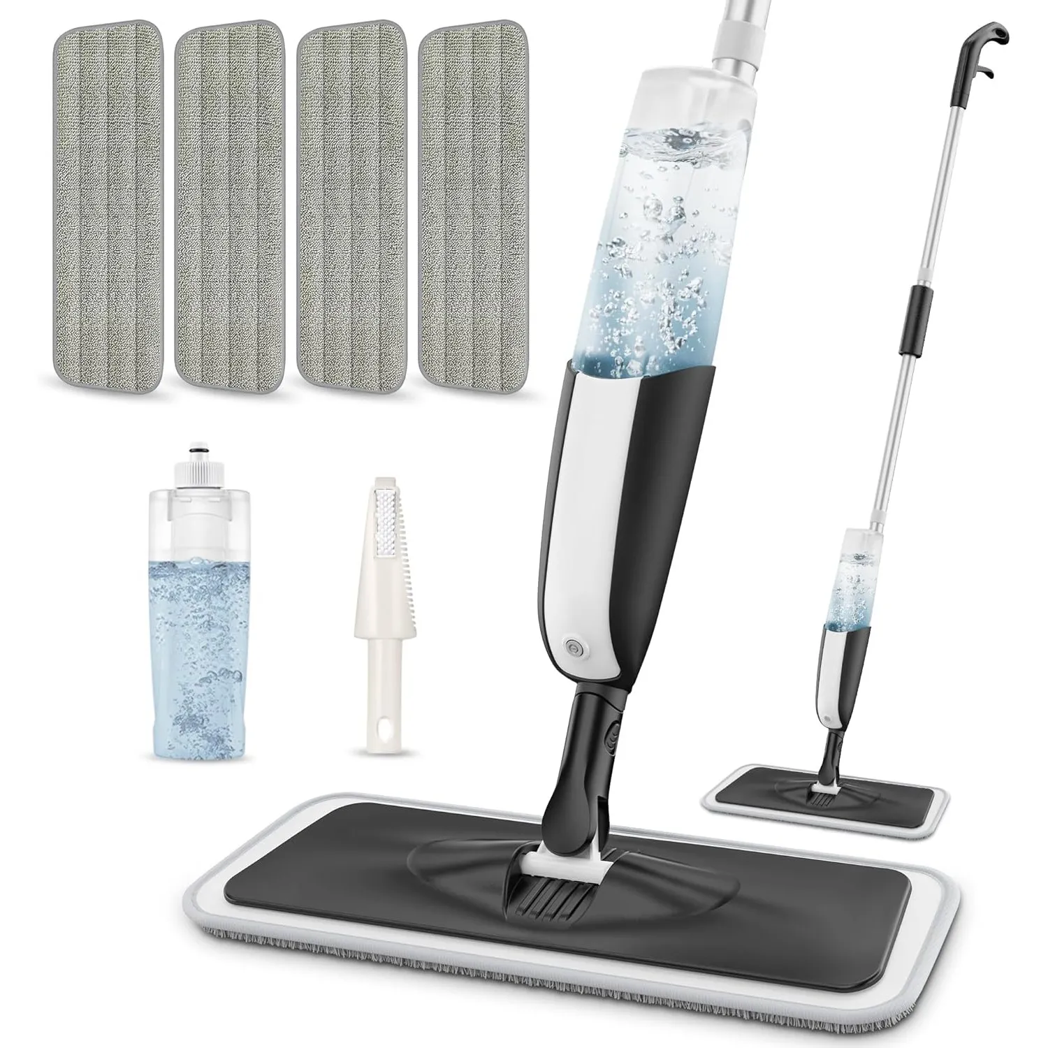 Wischer mit Sprühfunktion Sprühwischer Bodenwischer mit 4 Wischpads